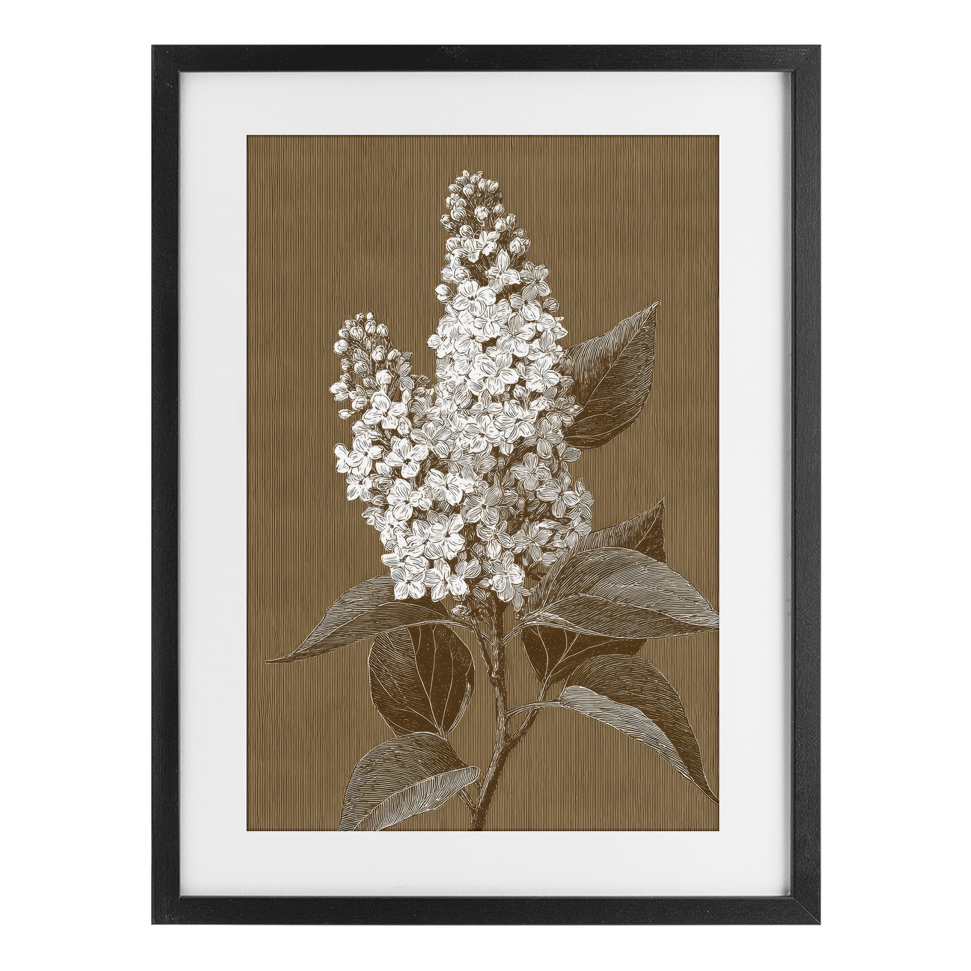 Stupell Industries Vintage Striped Lilac Study Black Framed Print Under Glass, design by Petal Prints Design