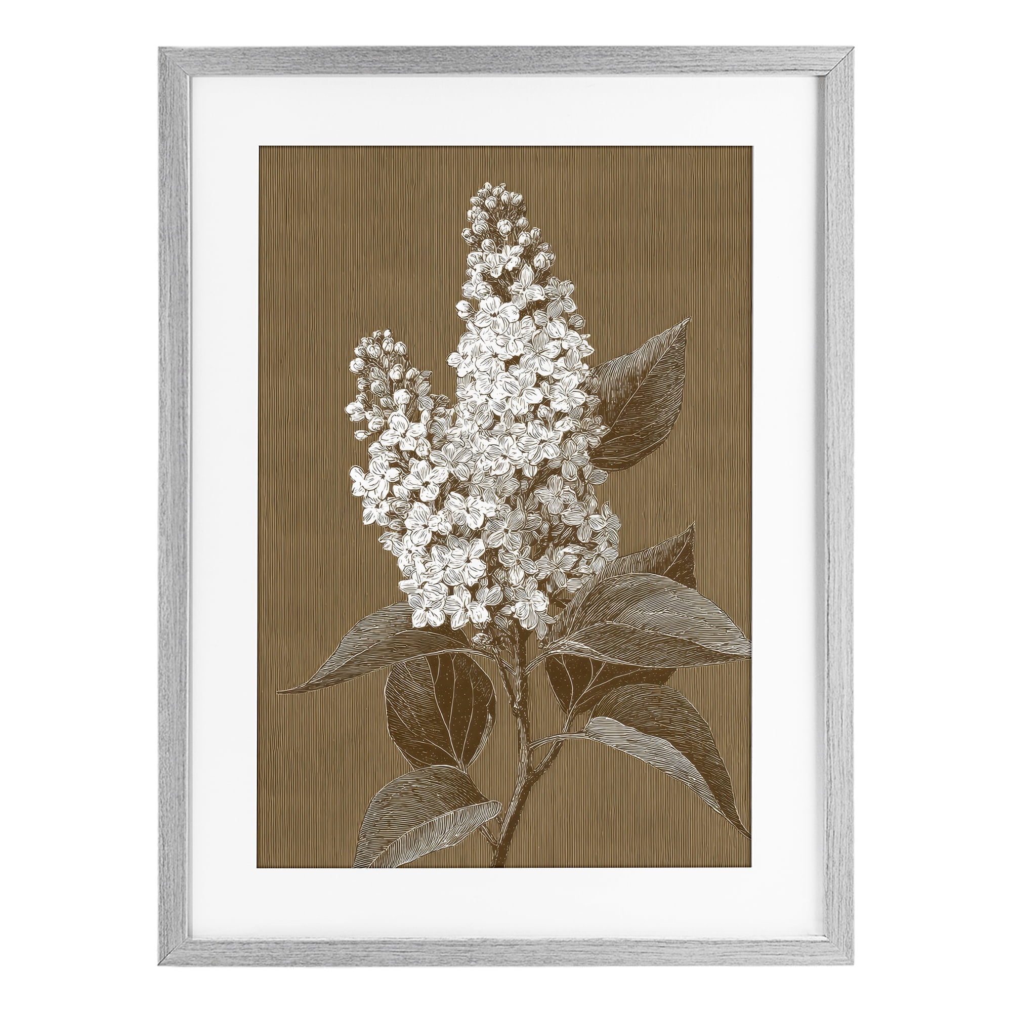 Stupell Industries Vintage Striped Lilac Study Gray Framed Print Under Glass, design by Petal Prints Design