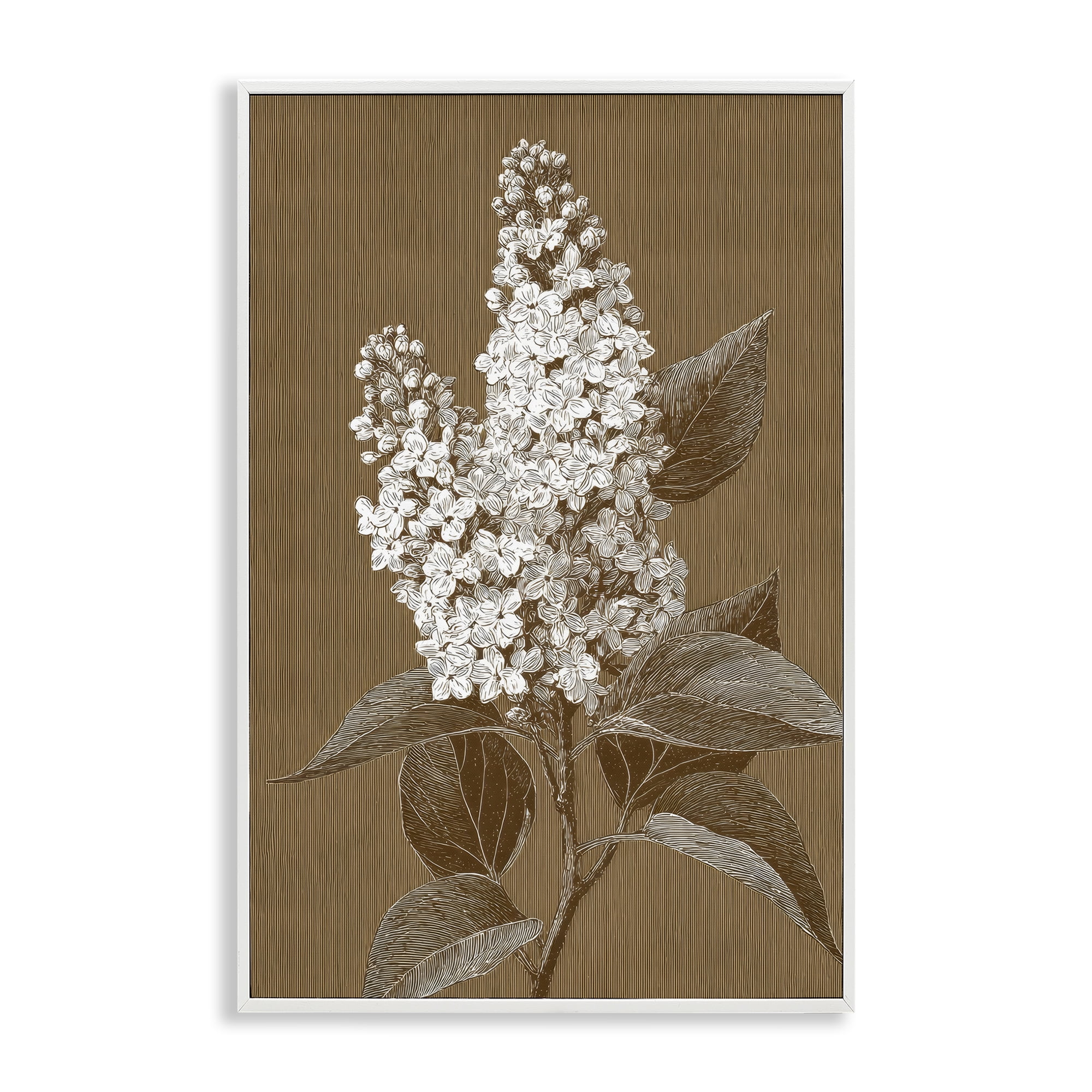 Stupell Industries Vintage Striped Lilac Study White Framed Giclee Art, design by Petal Prints Design