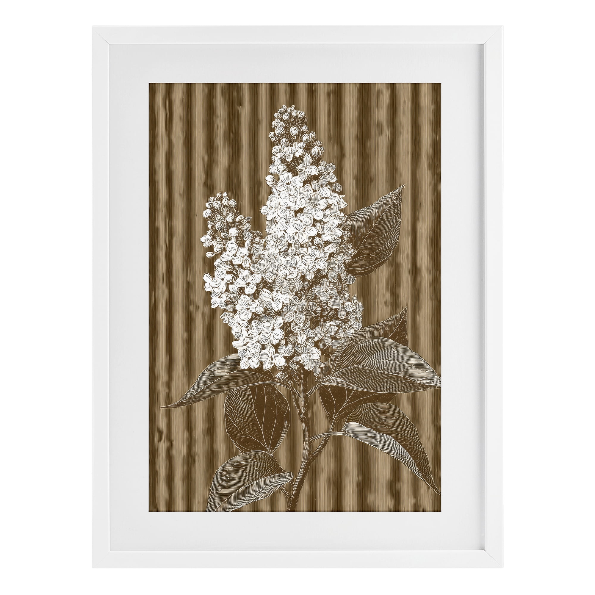 Stupell Industries Vintage Striped Lilac Study White Framed Print Under Glass, design by Petal Prints Design