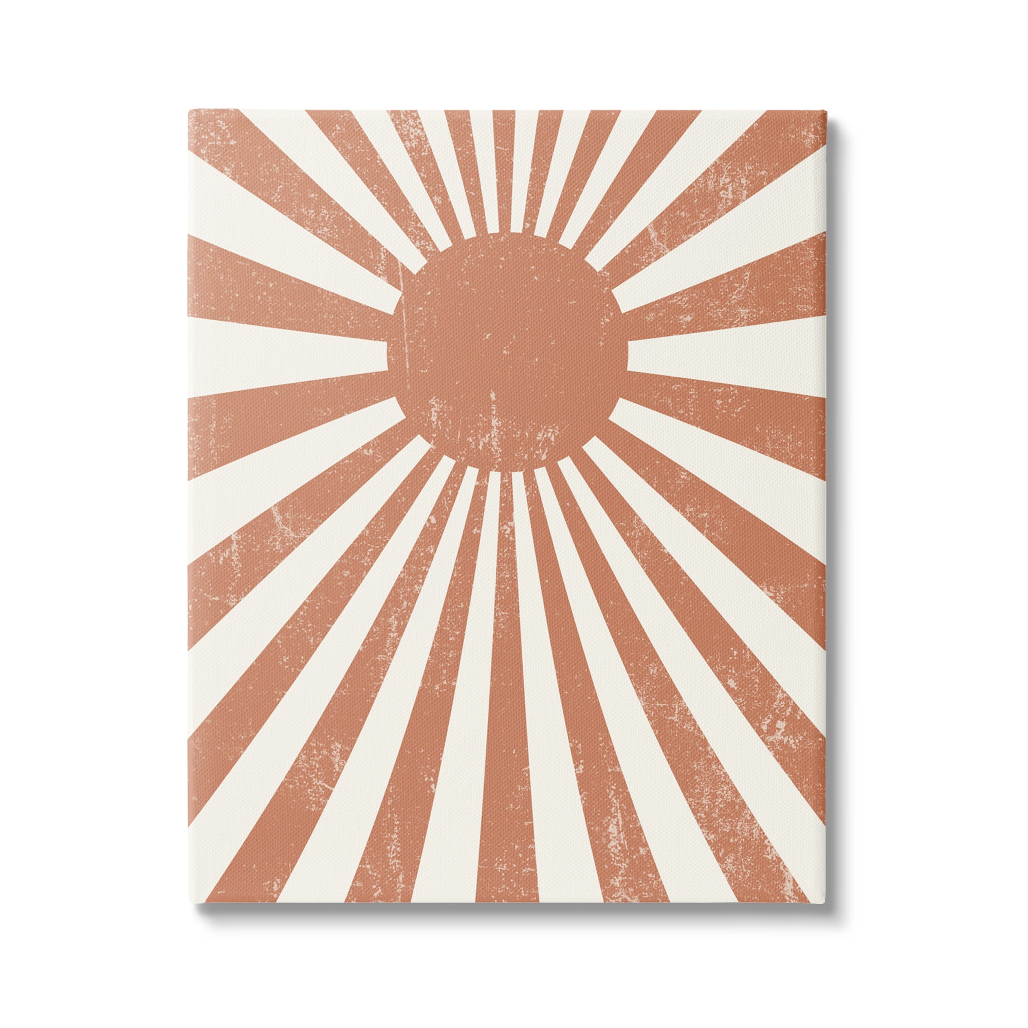 Stupell Industries Vintage Striped Sun Rays Beaming Weathered Design Graphic Art Gallery Wrapped Canvas Print Wall Art, Design by Daphne Polselli