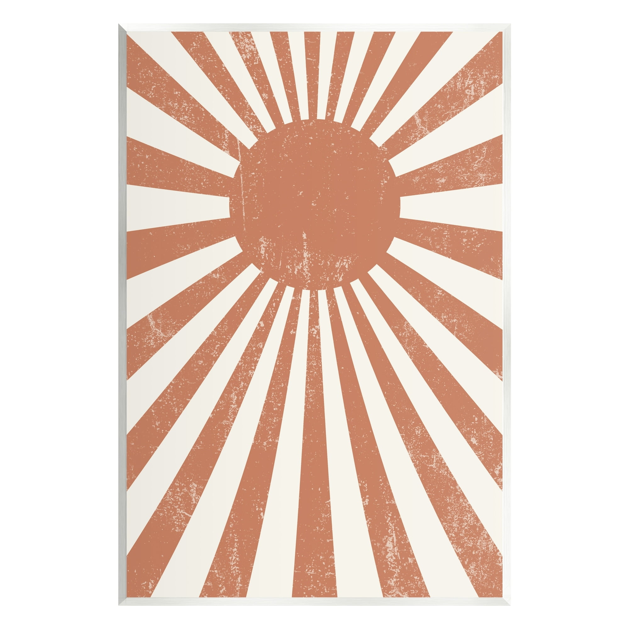 Stupell Industries Vintage Striped Sun Rays Beaming Weathered Design Graphic Art Unframed Art Print Wall Art, Design by Daphne Polselli