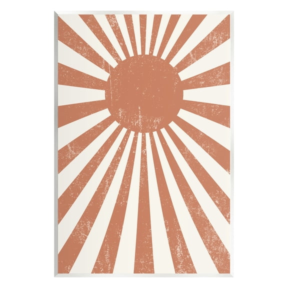 Stupell Industries Vintage Striped Sun Rays Beaming Weathered Design Graphic Art Unframed Art Print Wall Art, Design by Daphne Polselli