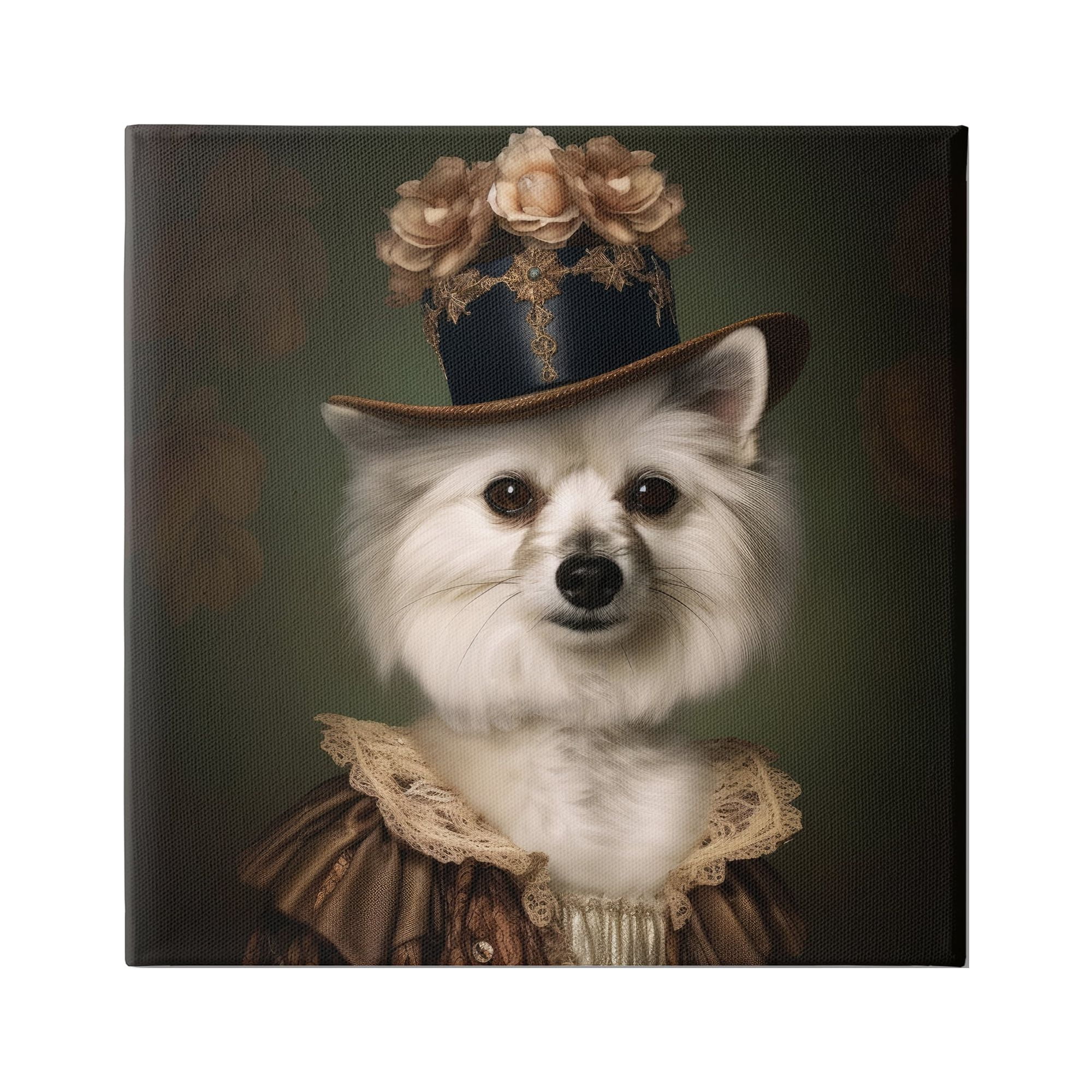 Stupell Industries Vintage Style Dog Portrait Animals & Insects Painting Gallery Wrapped Canvas Art Print Wall Art, 36 x 36