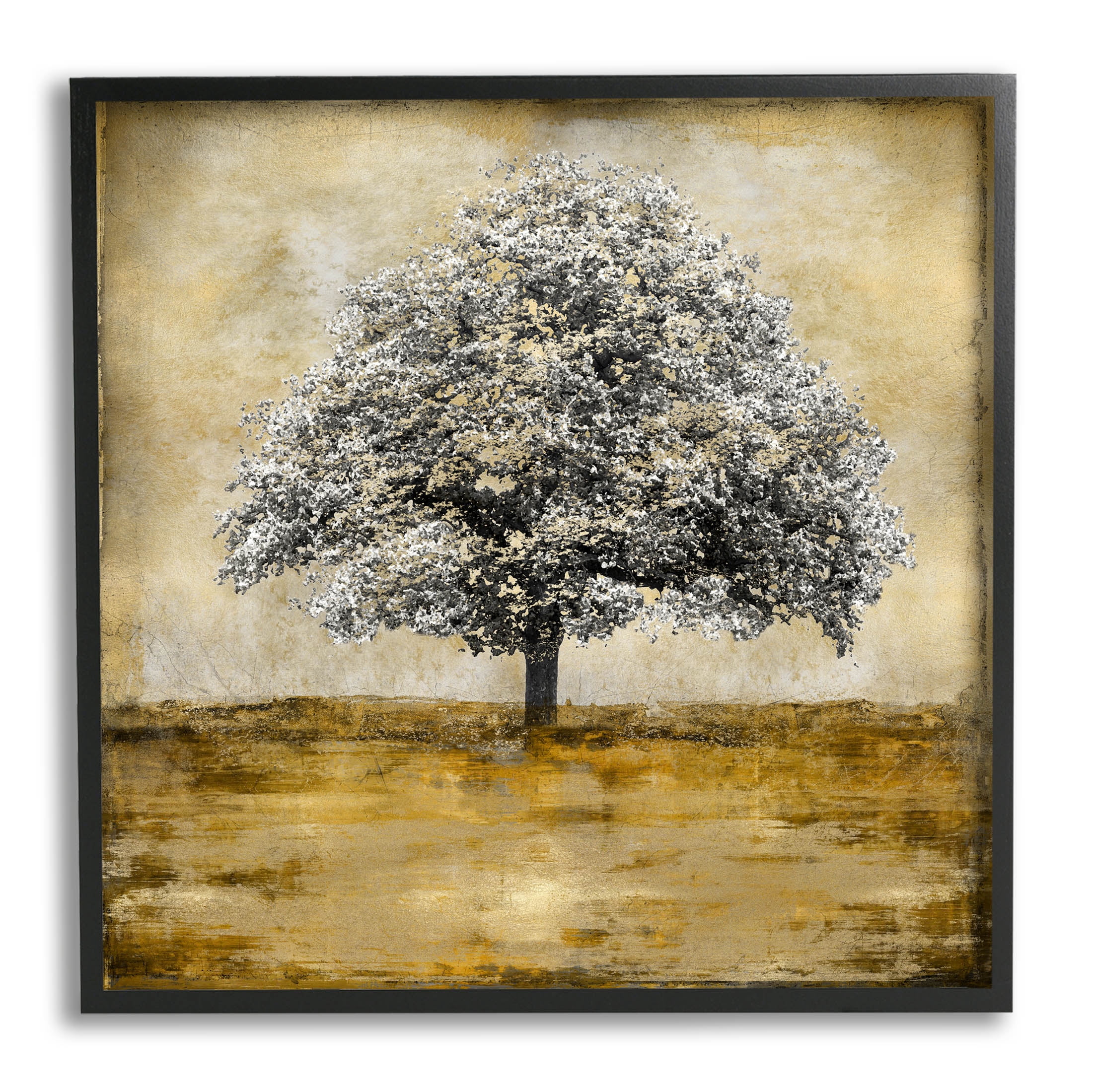 Stupell Industries Vintage Style Tree Portrait Graphic Art Black Framed Art Print Wall Art, Design by Eric Turner