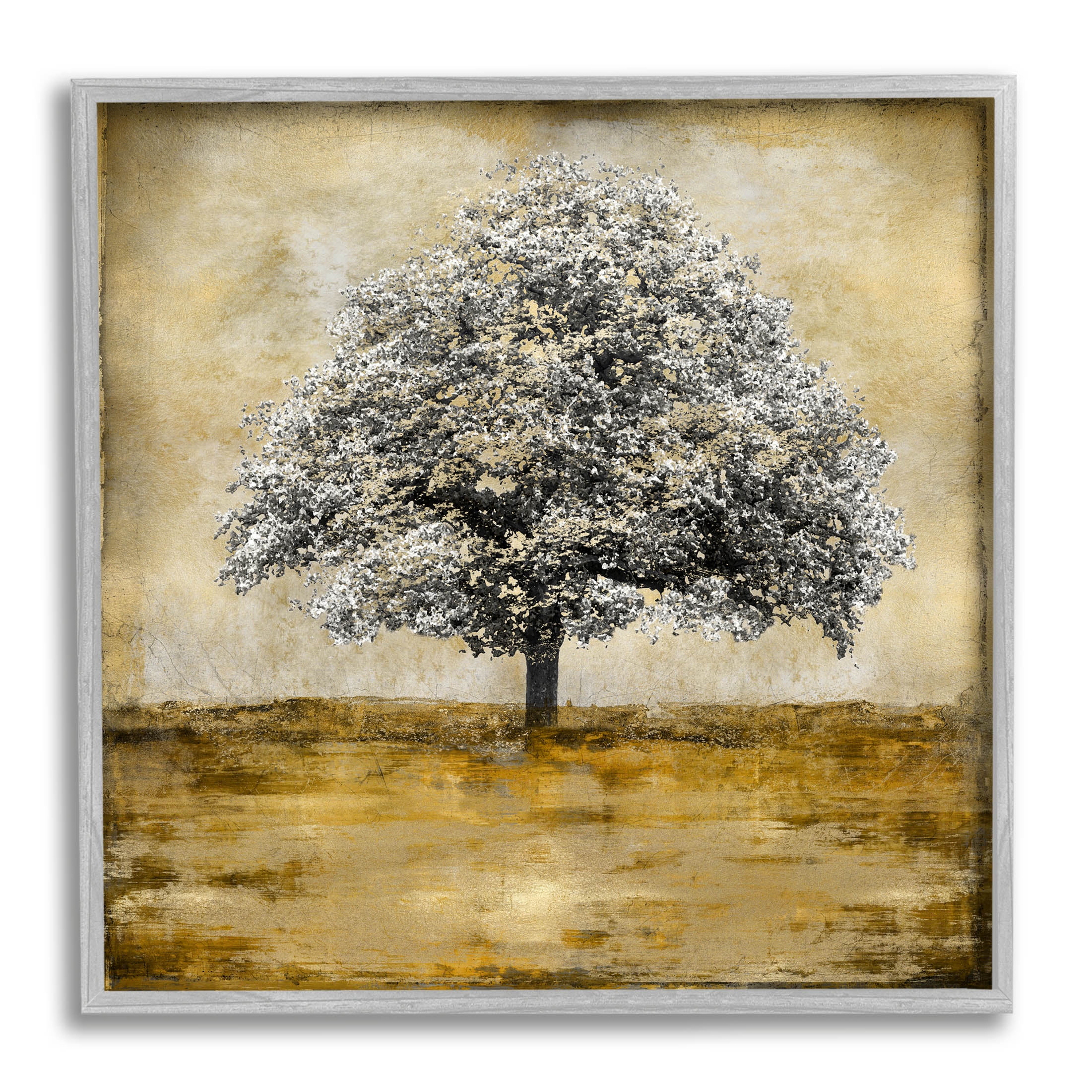 Stupell Industries Vintage Style Tree Portrait Graphic Art Gray Framed Art Print Wall Art, Design by Eric Turner