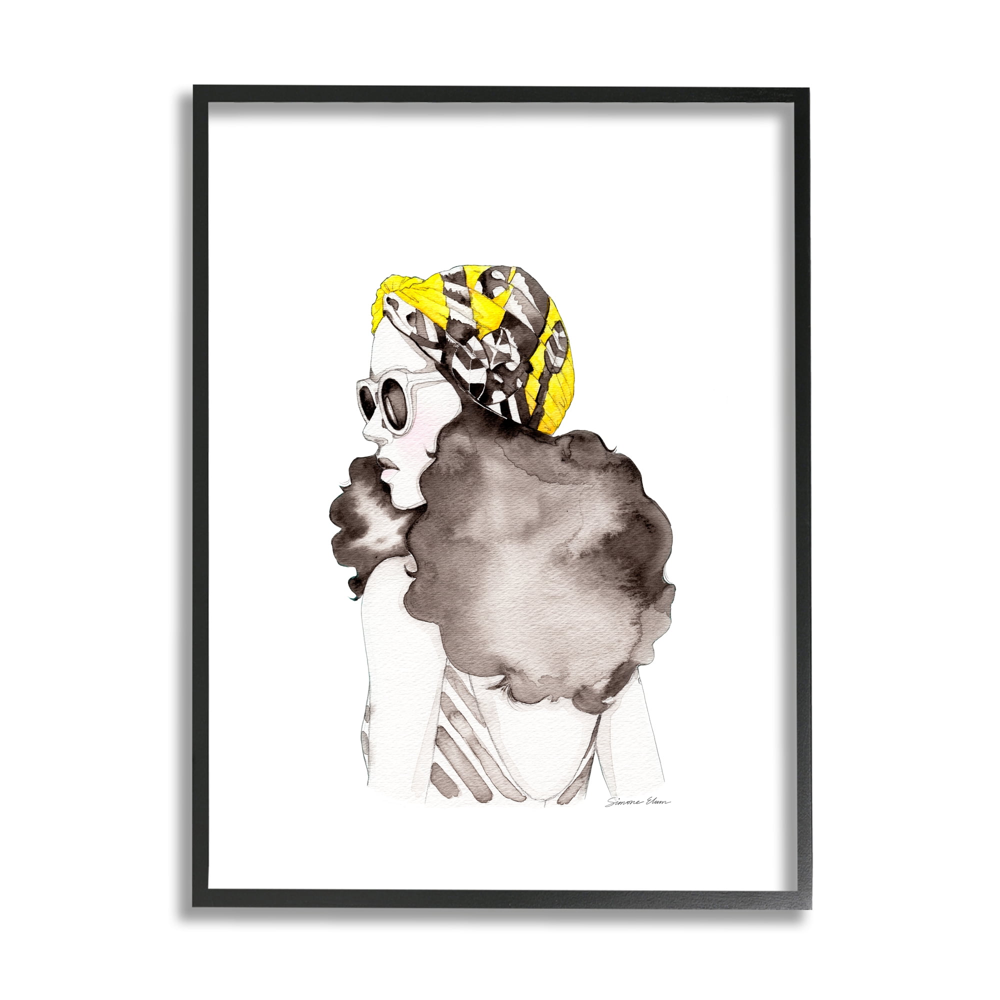 Stupell Industries Vintage Style Woman Beauty & Fashion Painting Black Framed Art Print Wall Art, 24 x 30