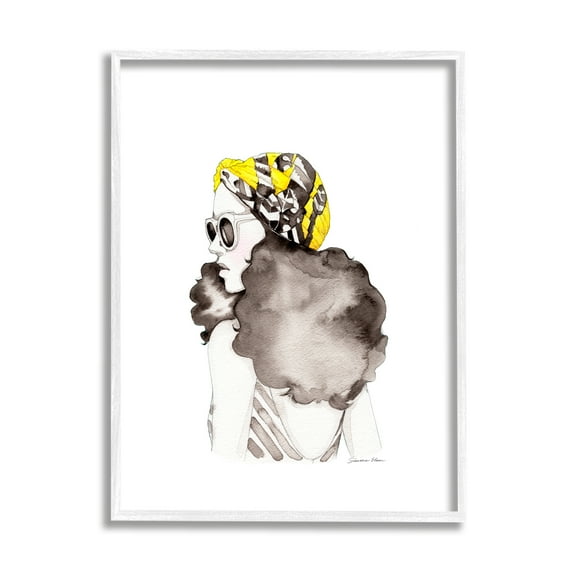 Stupell Industries Vintage Style Woman Beauty & Fashion Painting White Framed Art Print Wall Art, 16 x 20