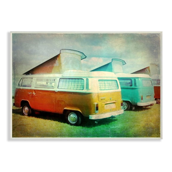 Stupell Industries Vintage Summer Automobiles with Iconic Van Design Designed by Ashley Calhoun