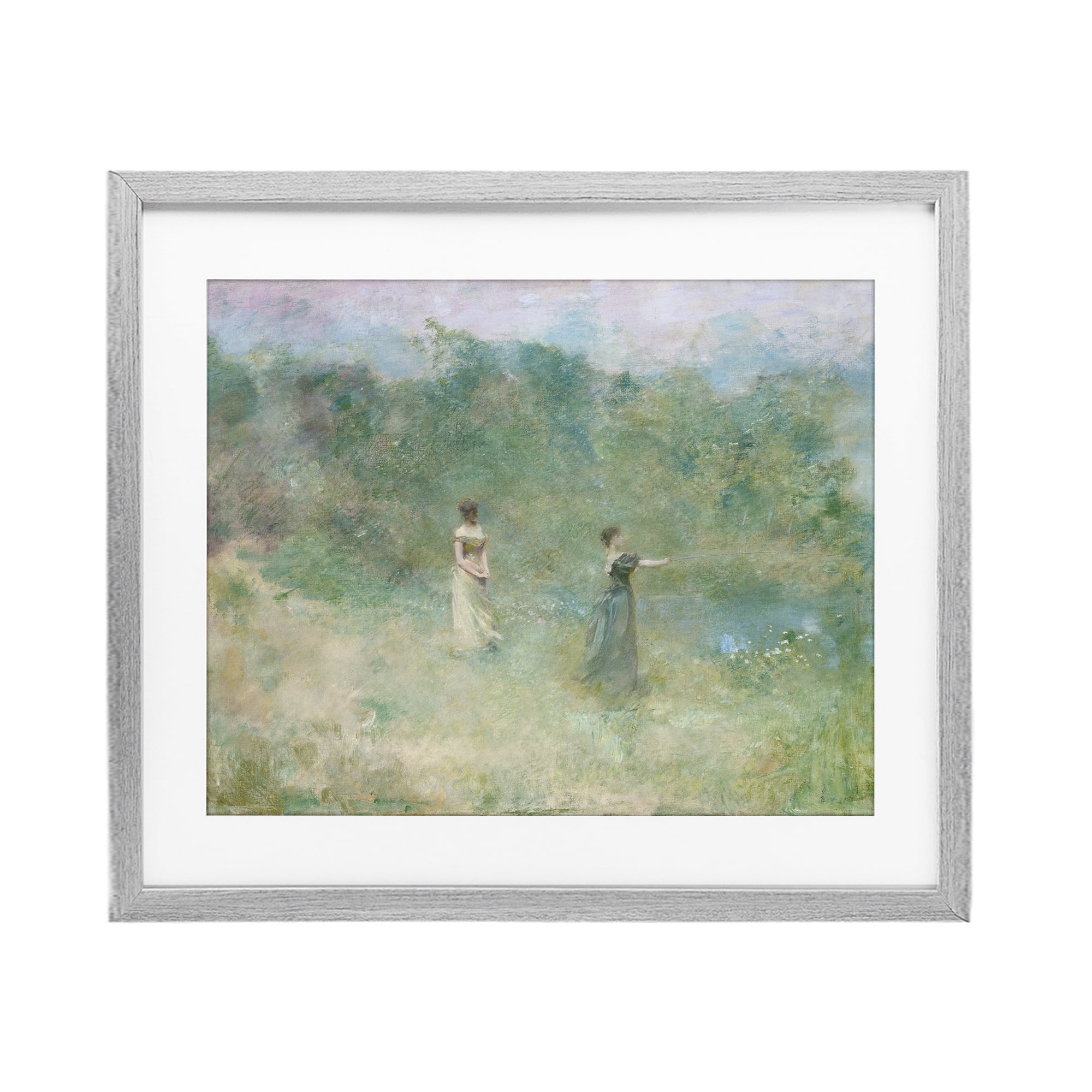 Stupell Industries Vintage Summer Fishing Ladies Gray Framed Print Under Glass, design by Wild Apple Portfolio