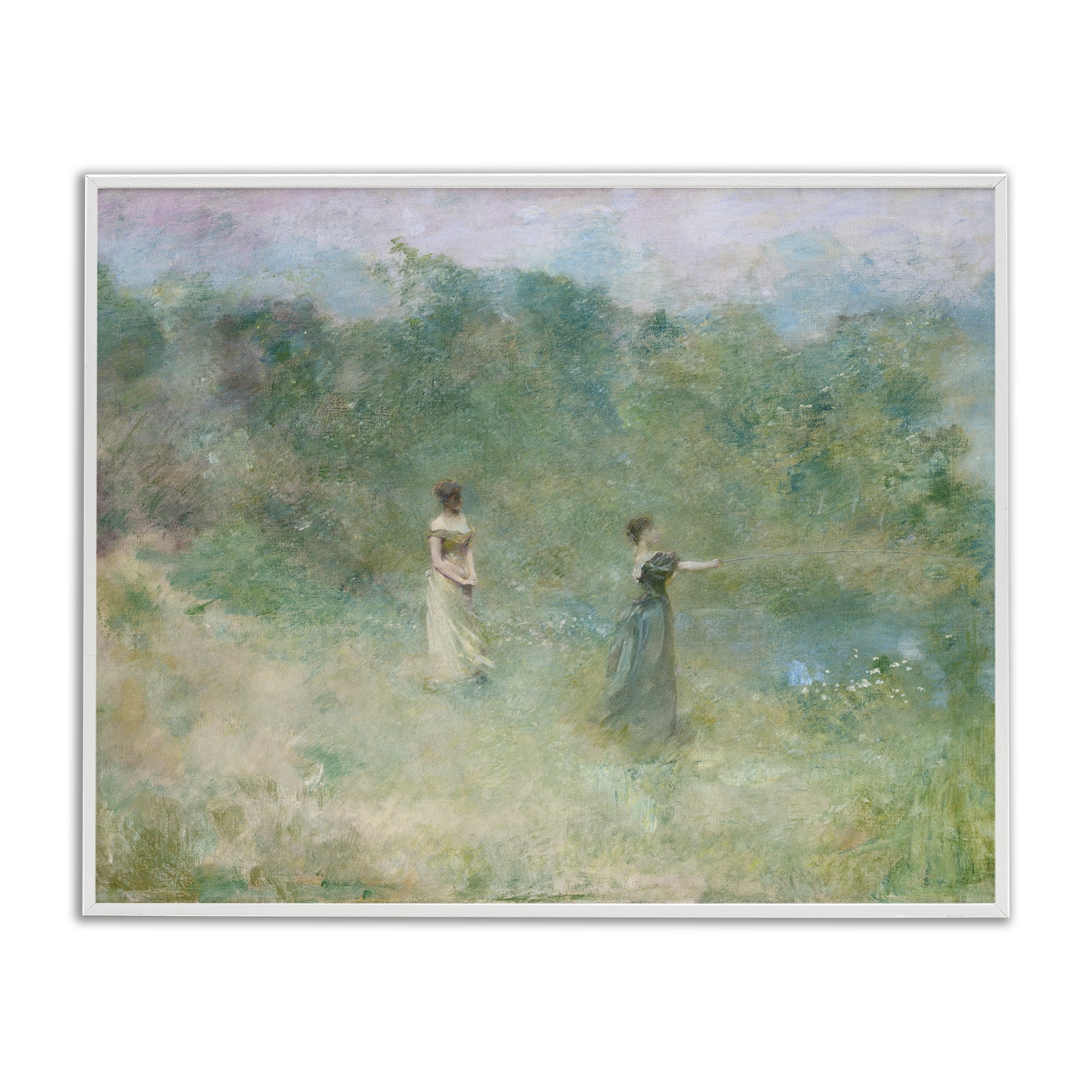 Stupell Industries Vintage Summer Fishing Ladies White Framed Giclee Art, design by Wild Apple Portfolio