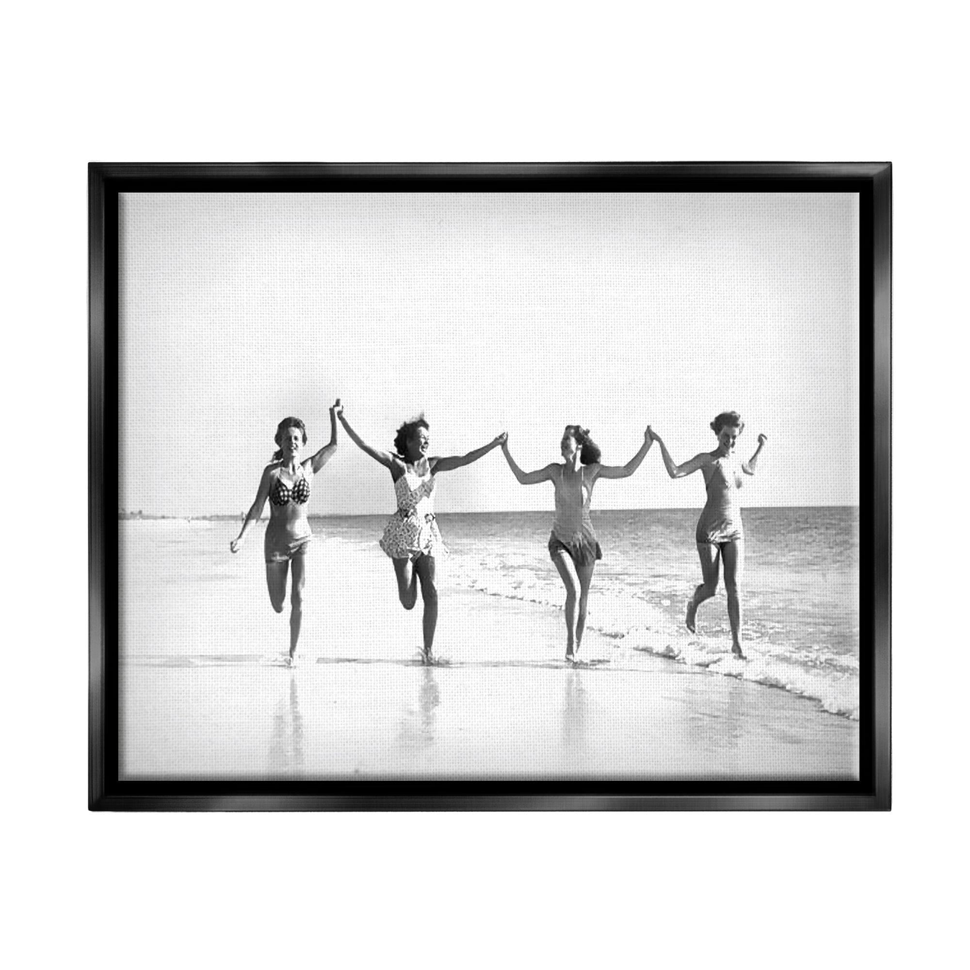 Stupell Industries Vintage Summer Joy Nature Photography Black Floater Framed Canvas Art Print Wall Art, 31 x 25