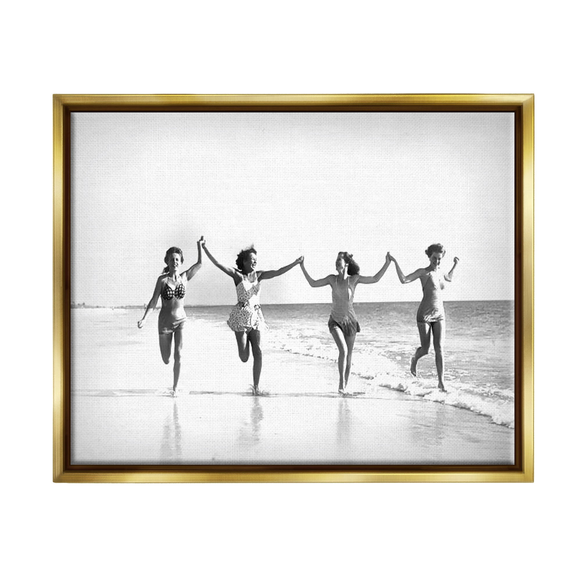 Stupell Industries Vintage Summer Joy Nature Photography Gold Floater Framed Canvas Art Print Wall Art, 21 x 17