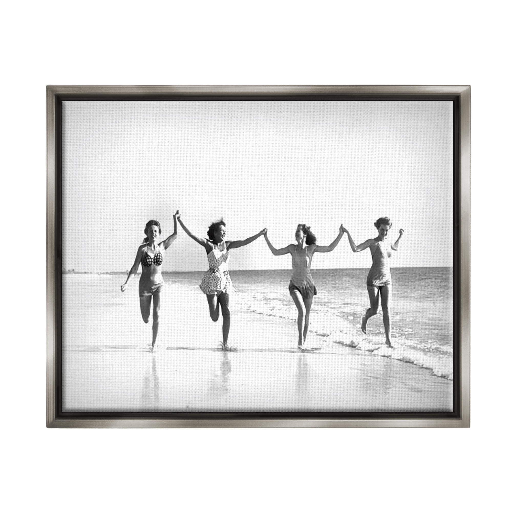 Stupell Industries Vintage Summer Joy Nature Photography Gray Floater Framed Canvas Art Print Wall Art, 21 x 17