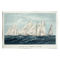 Stupell Industries Vintage Summertime Yachts Transportation Painting Unframed Art Print Wall Art, 15 x 10