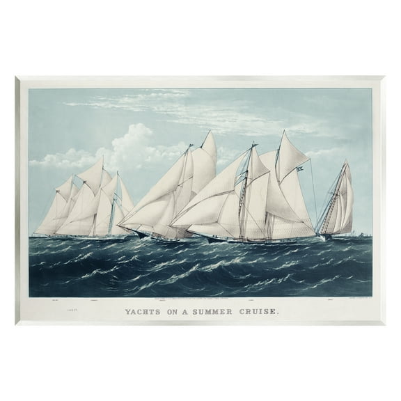 Stupell Industries Vintage Summertime Yachts Transportation Painting Unframed Art Print Wall Art, 15 x 10
