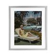 thumbnail image 1 of Stupell Industries Traditional Vintage Sunbathing Woman Gray Framed Print Under Glass, 17 x 21, by Franklyn Gregory, 1 of 8