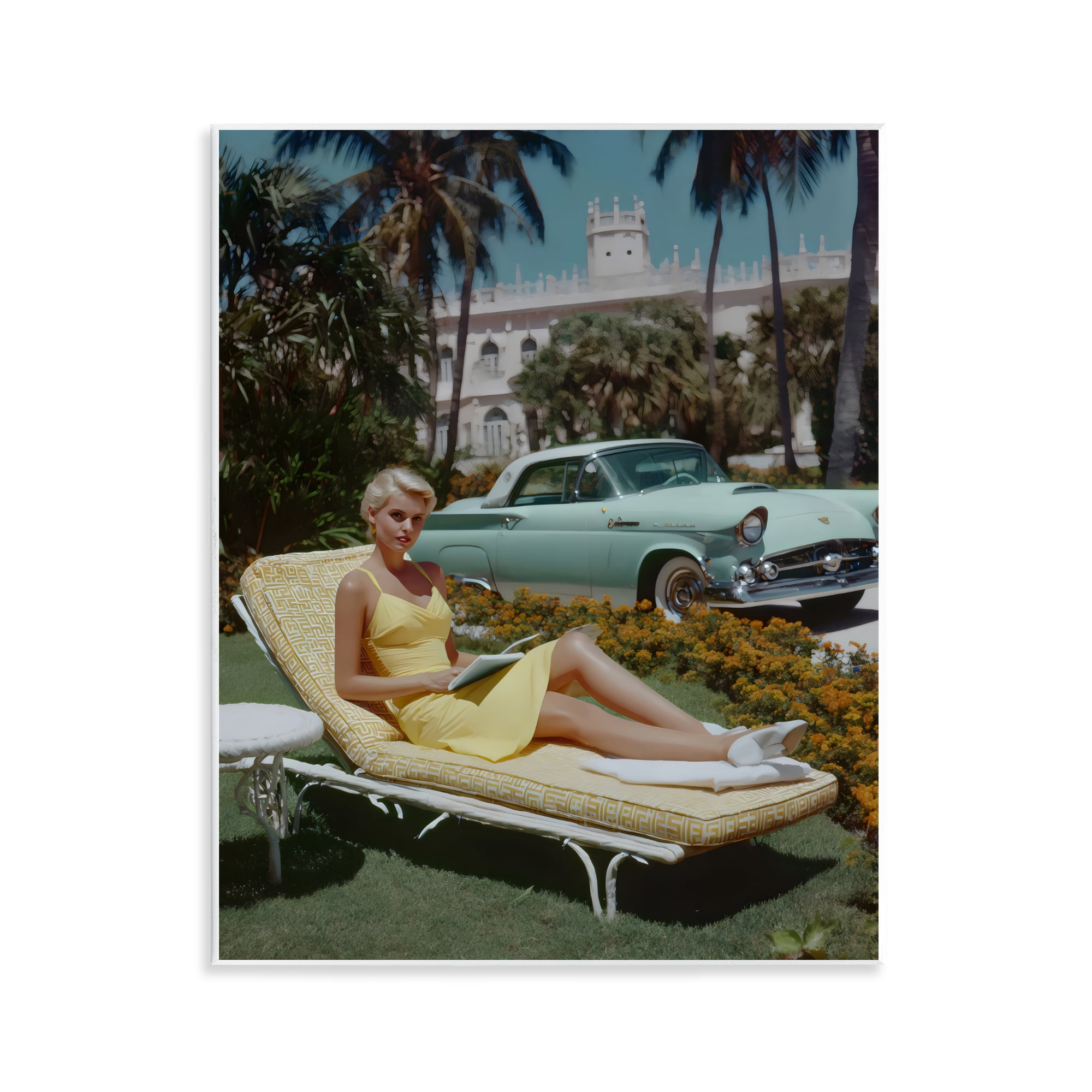 Stupell Industries Vintage Sunbathing Woman Wall Plaque Art, design by Franklyn Gregory