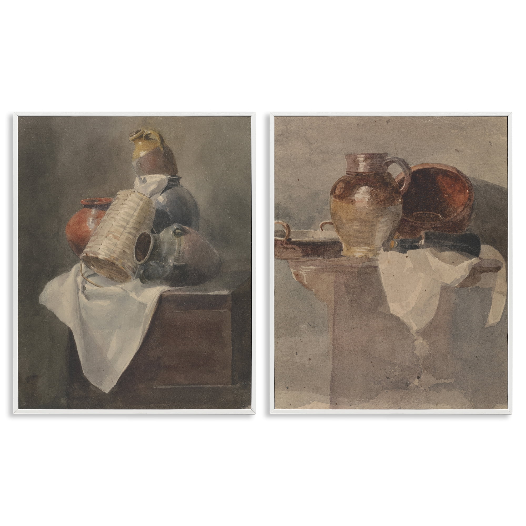 Stupell Industries Vintage Sundries Still Lifes Food & Beverage Painting White Framed Art Print Wall Art, 11 x 14, Set of 2