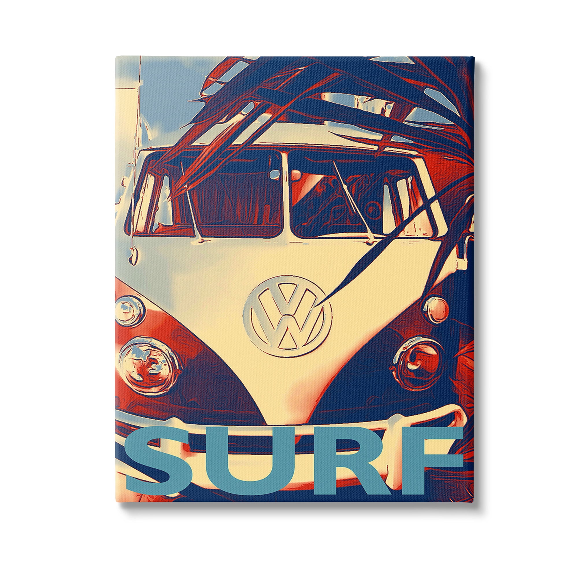Stupell Industries Vintage Surf Van Transportation Painting Gallery Wrapped Canvas Art Print Wall Art, 30 x 40