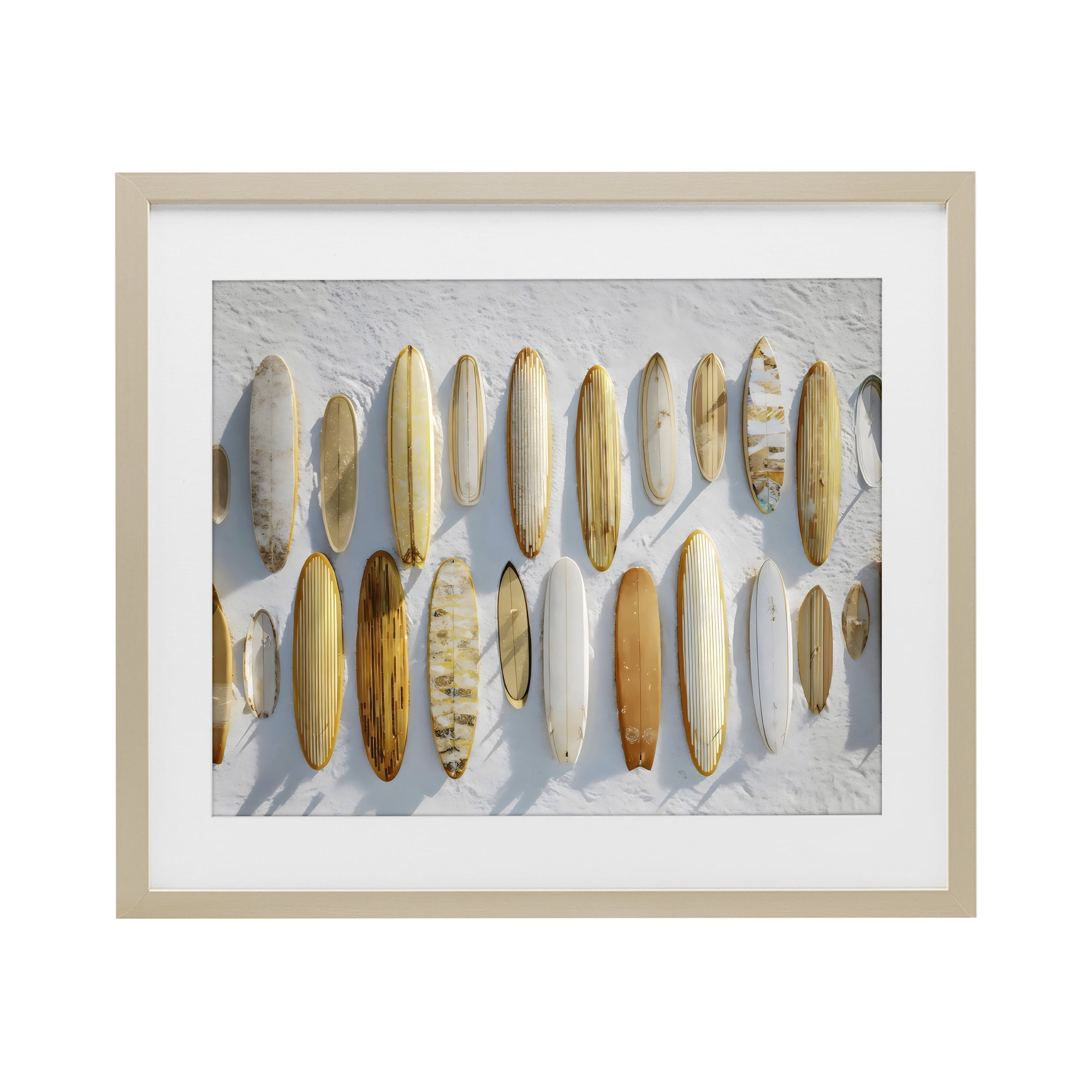 Stupell Industries Vintage Surfboard Collection Birch Framed Print Under Glass, design by Franklyn Gregory