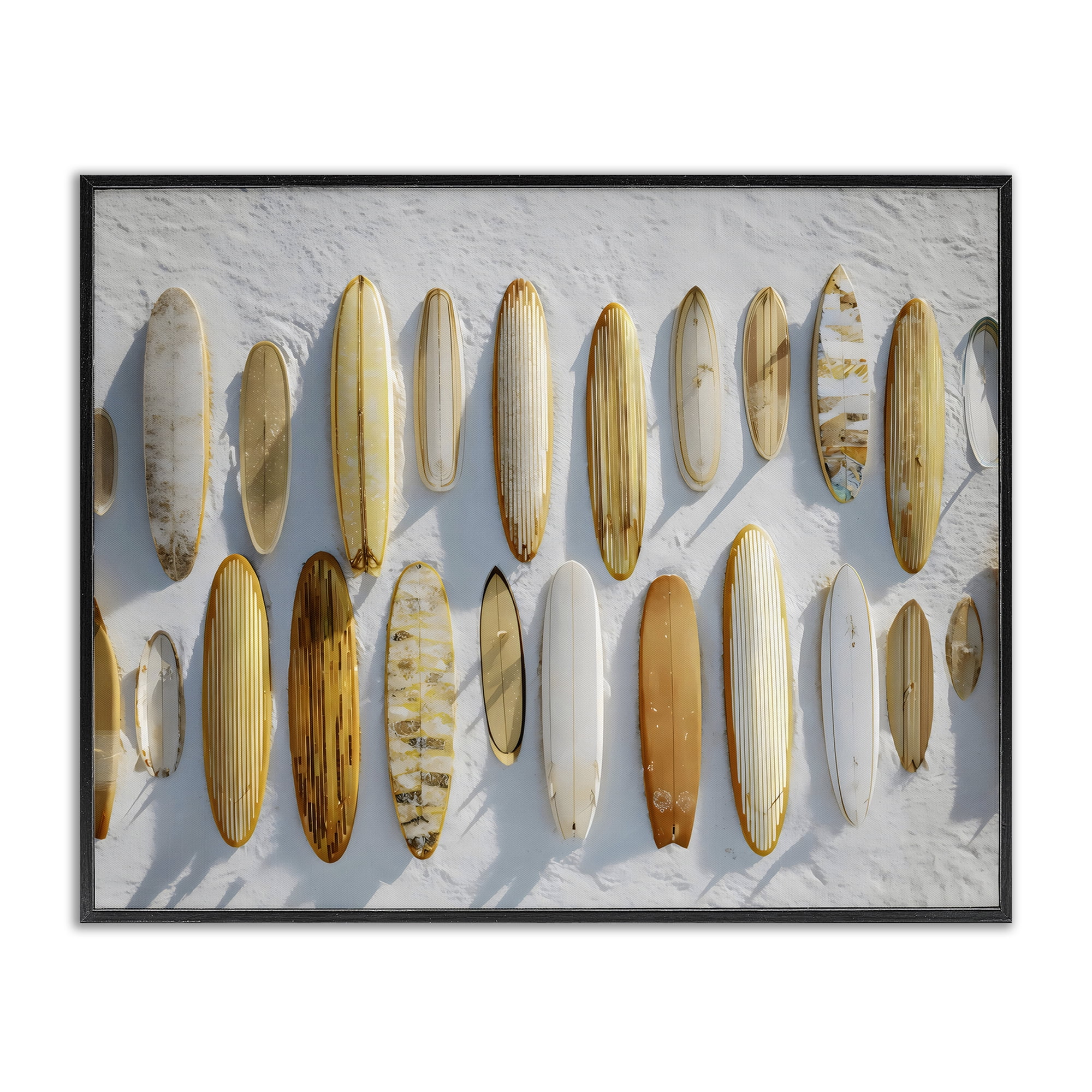 Stupell Industries Vintage Surfboard Collection Black Framed Giclee Art, design by Franklyn Gregory