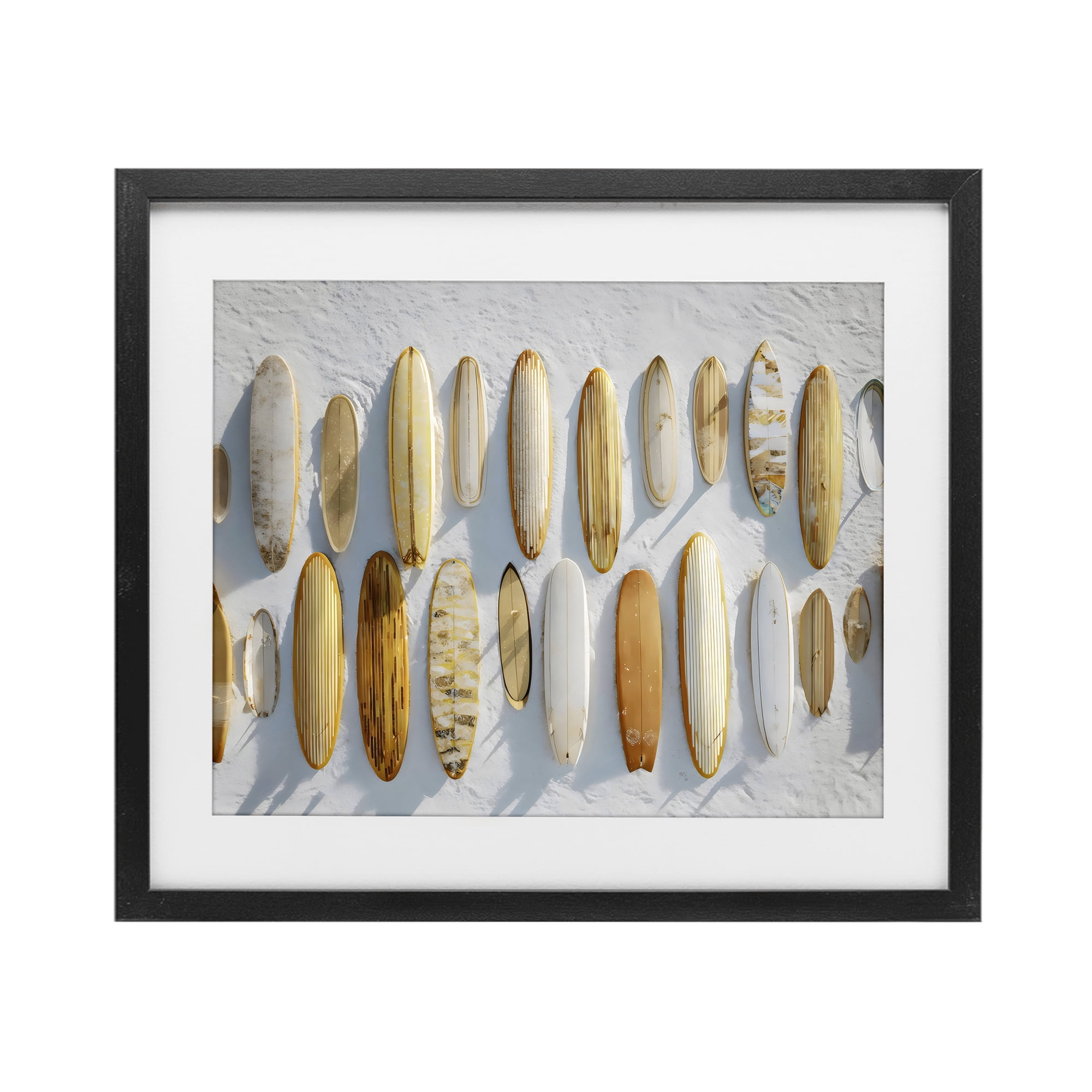 Stupell Industries Vintage Surfboard Collection Black Framed Print Under Glass, design by Franklyn Gregory