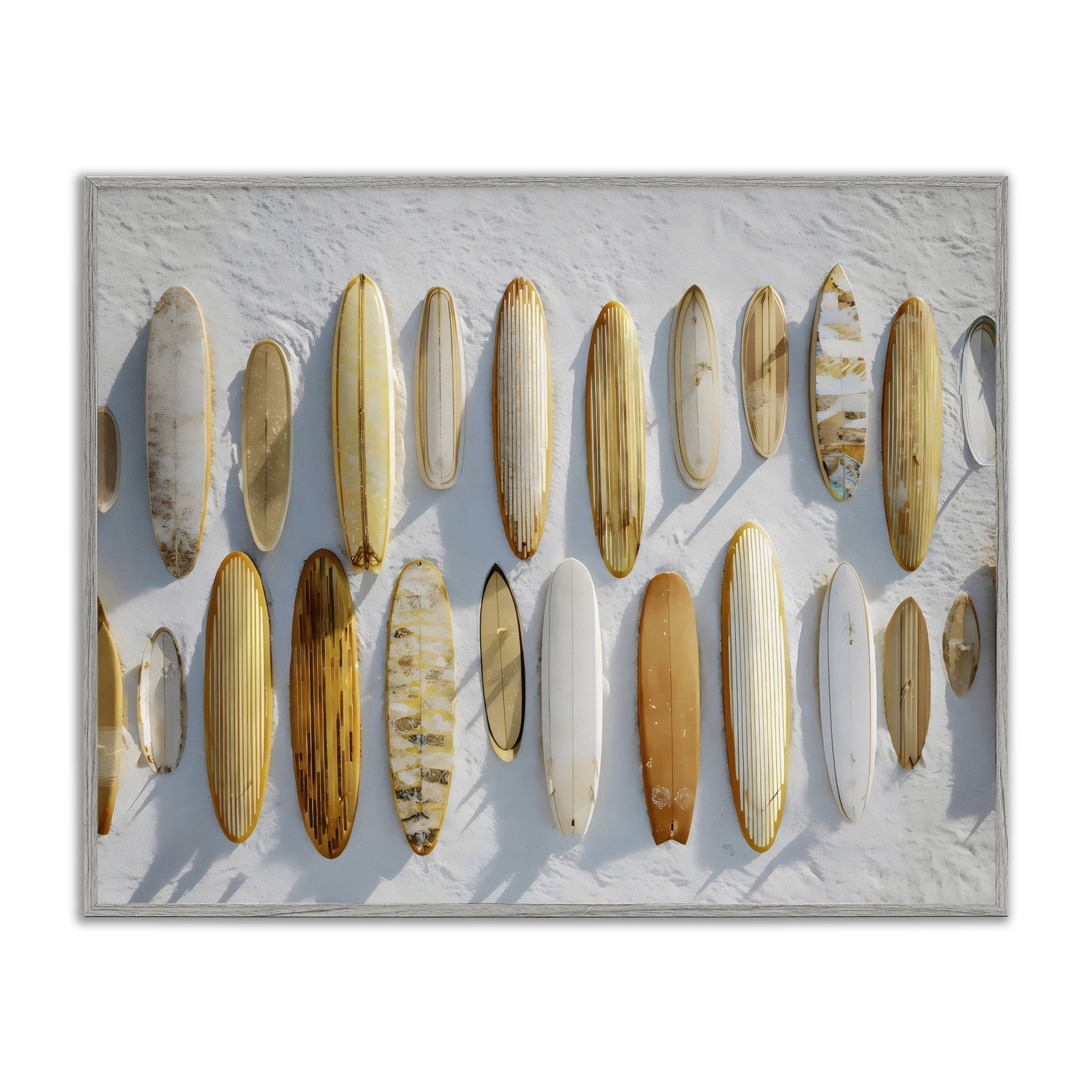 Stupell Industries Vintage Surfboard Collection Gray Framed Giclee Art, design by Franklyn Gregory