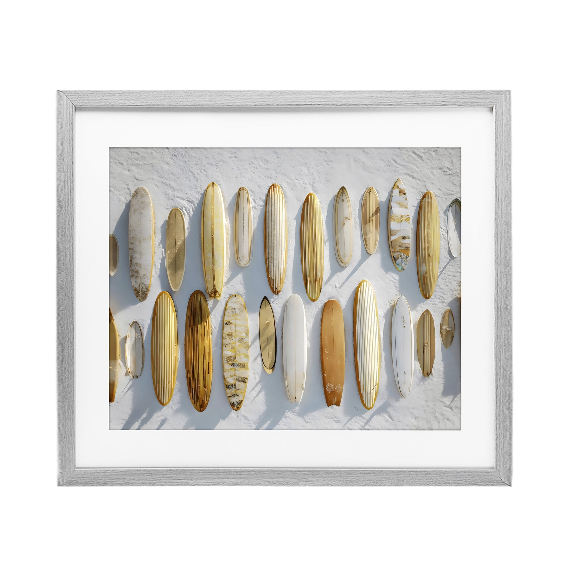 Stupell Industries Vintage Surfboard Collection Gray Framed Print Under Glass, design by Franklyn Gregory