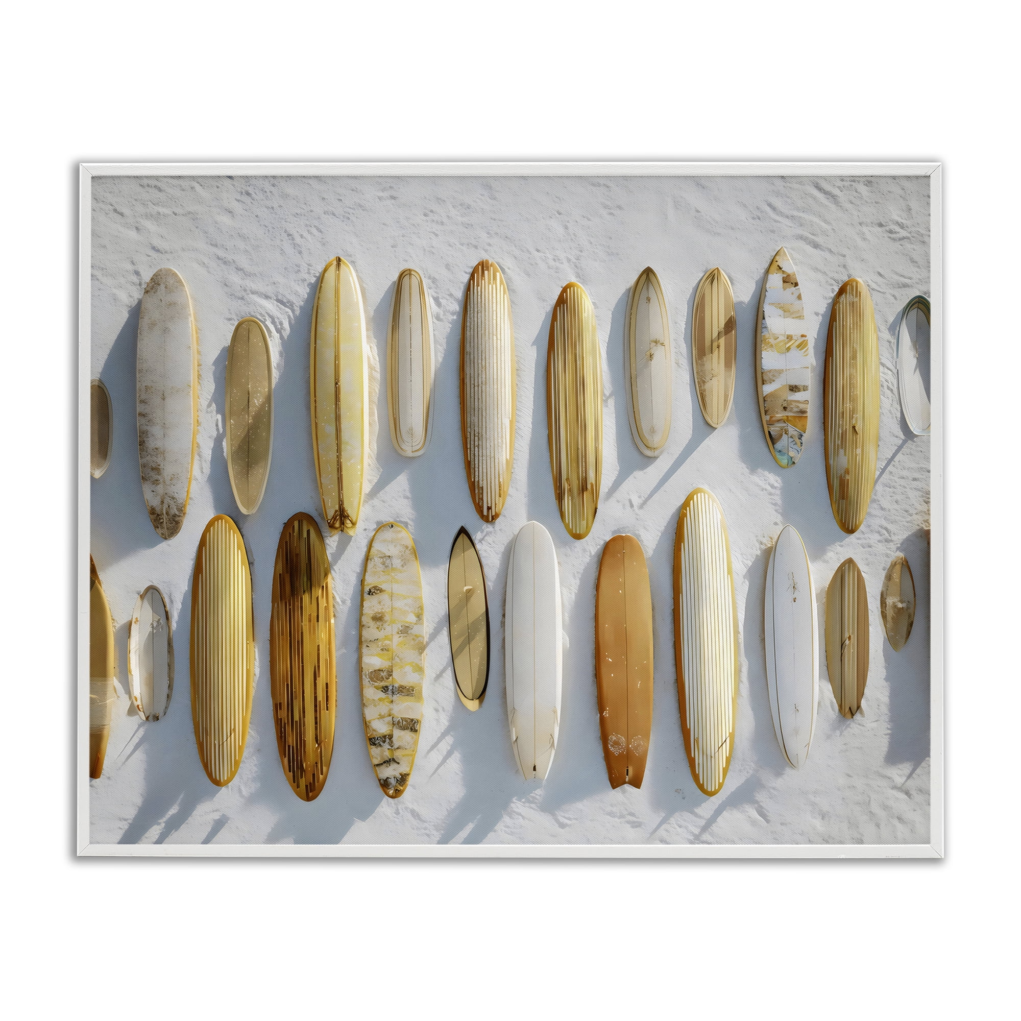 Stupell Industries Vintage Surfboard Collection White Framed Giclee Art, design by Franklyn Gregory