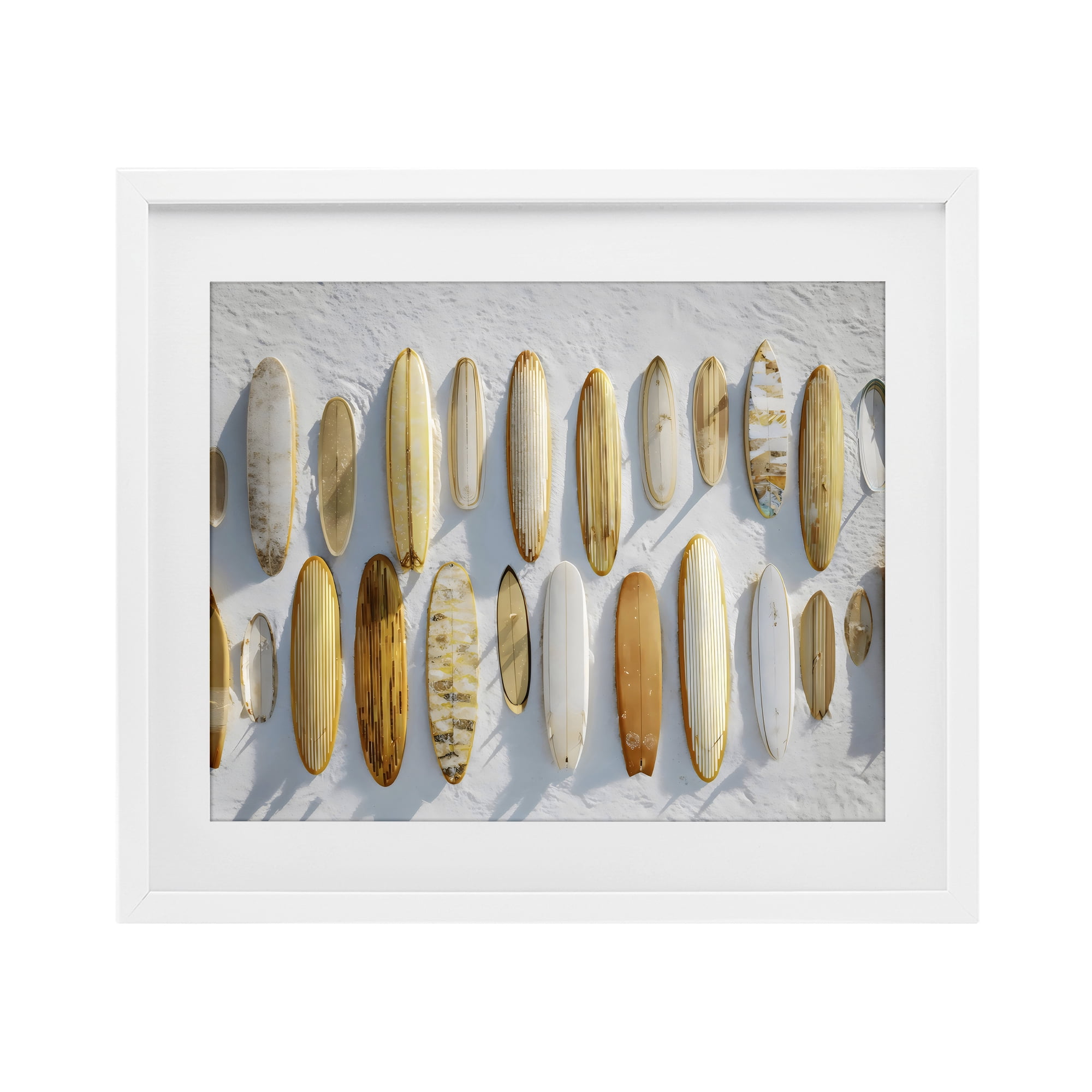 Stupell Industries Vintage Surfboard Collection White Framed Print Under Glass, design by Franklyn Gregory