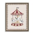 thumbnail image 1 of Stupell Industries Vintage Swan Carousel Animals Painting Brown Floater Framed Canvas Art Print Wall Art, 25 x 31, 1 of 10