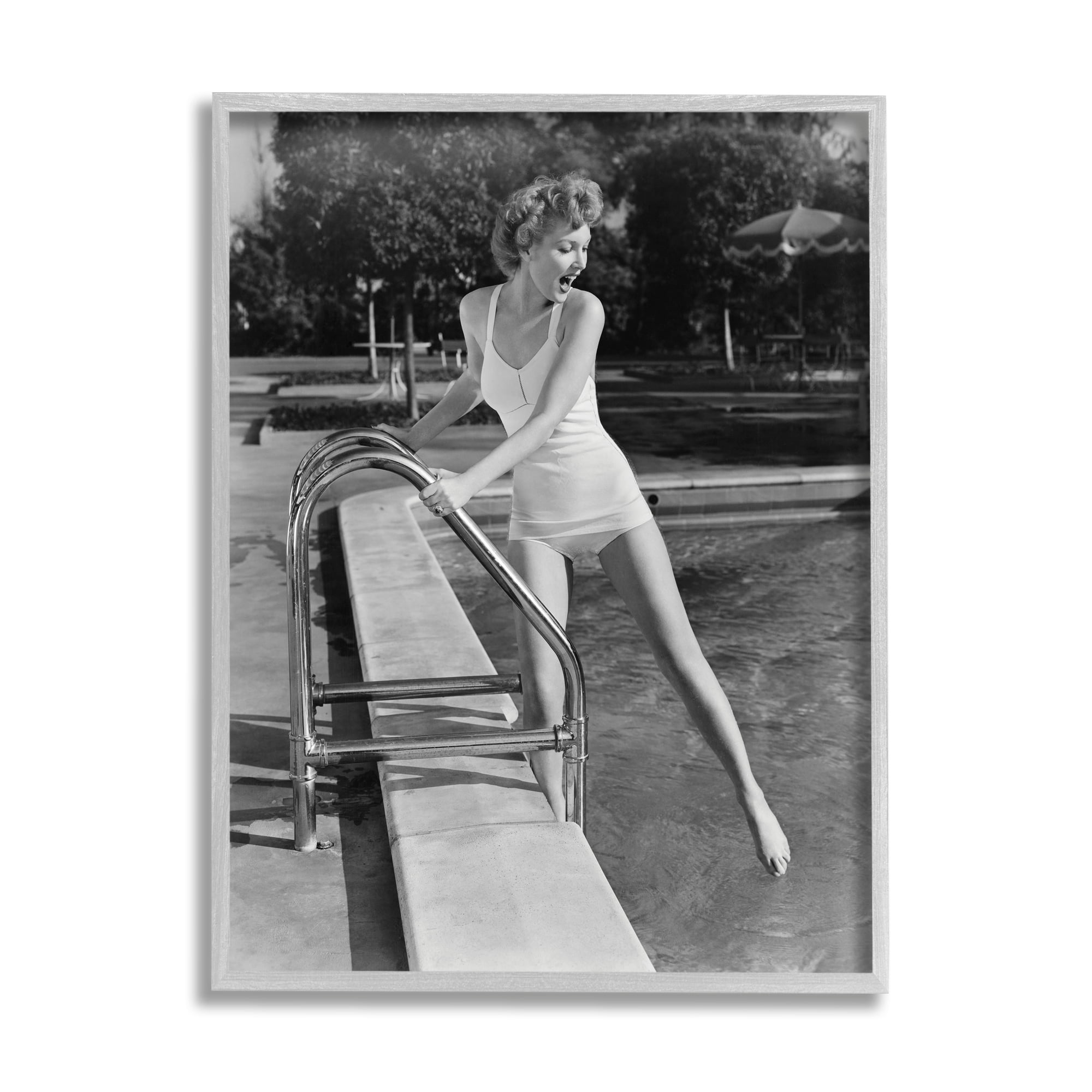 Stupell Industries Vintage Swimwear Female Celebrity Outdoor Recreational Pool,11 x 14, Design by Lil' Rue