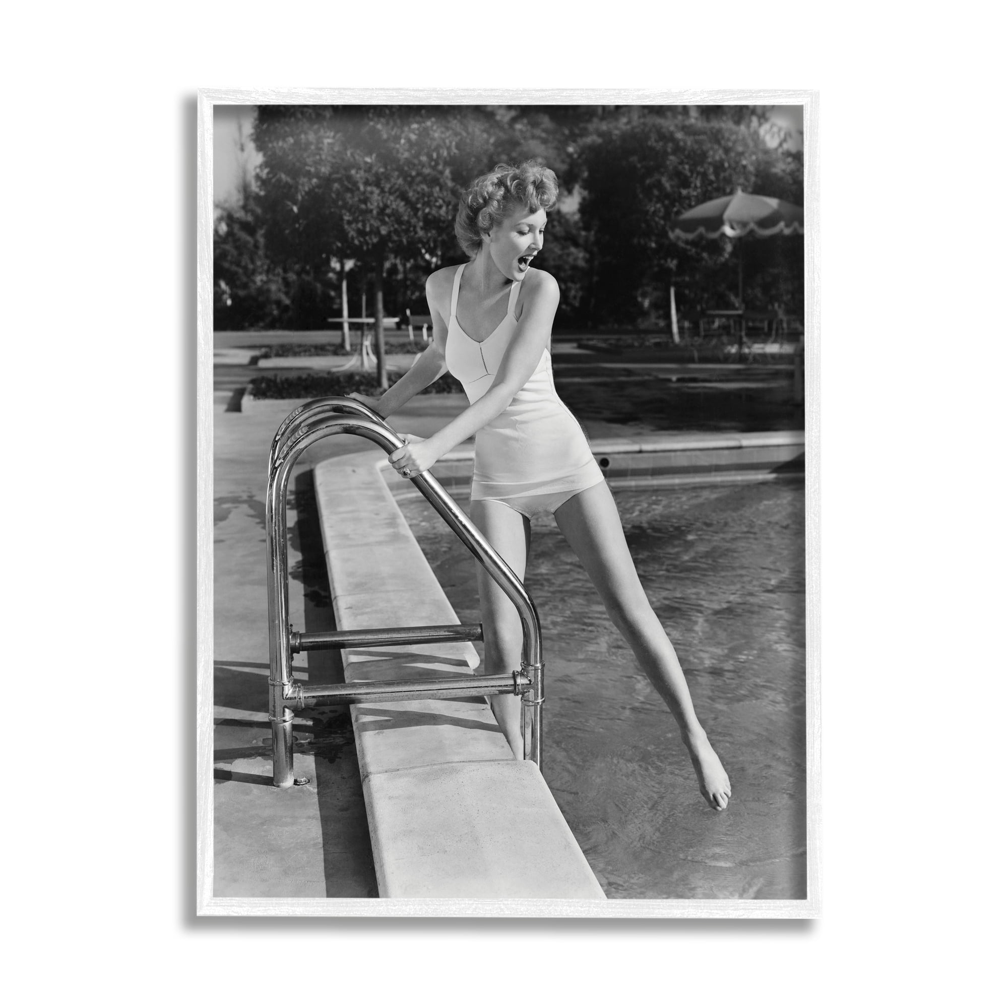 Stupell Industries Vintage Swimwear Female Celebrity Outdoor Recreational Pool,24 x 30, Design by Lil' Rue