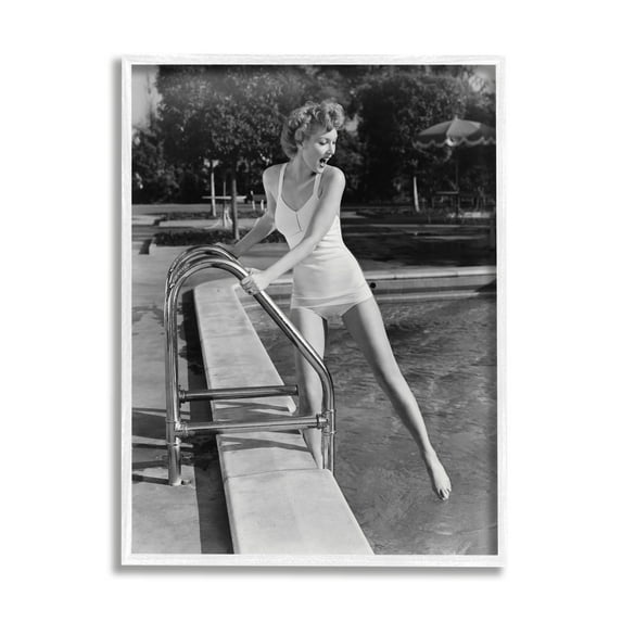 Stupell Industries Vintage Swimwear Female Celebrity Outdoor Recreational Pool,24 x 30, Design by Lil' Rue