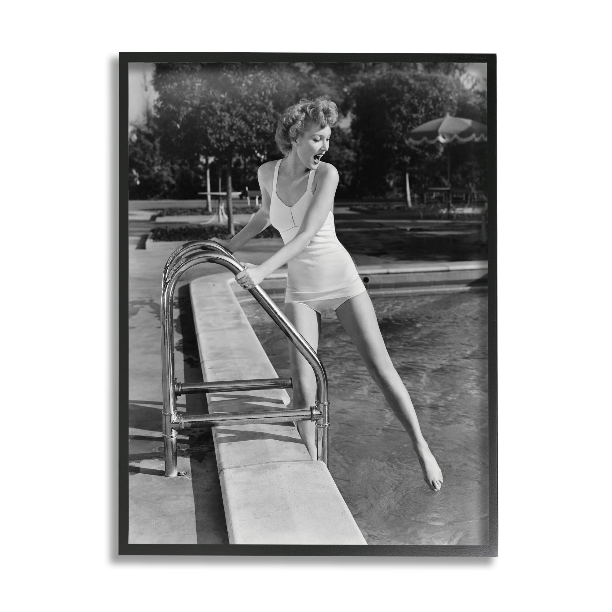 Stupell Industries Vintage Swimwear Female Celebrity Outdoor Recreational Pool,24 x 30, Design by Lil' Rue