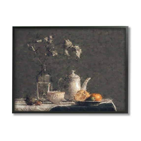 Stupell Industries Vintage Tabletop Still Life Plated Sliced Fruit, 14 x 11,Design by Ziwei Li