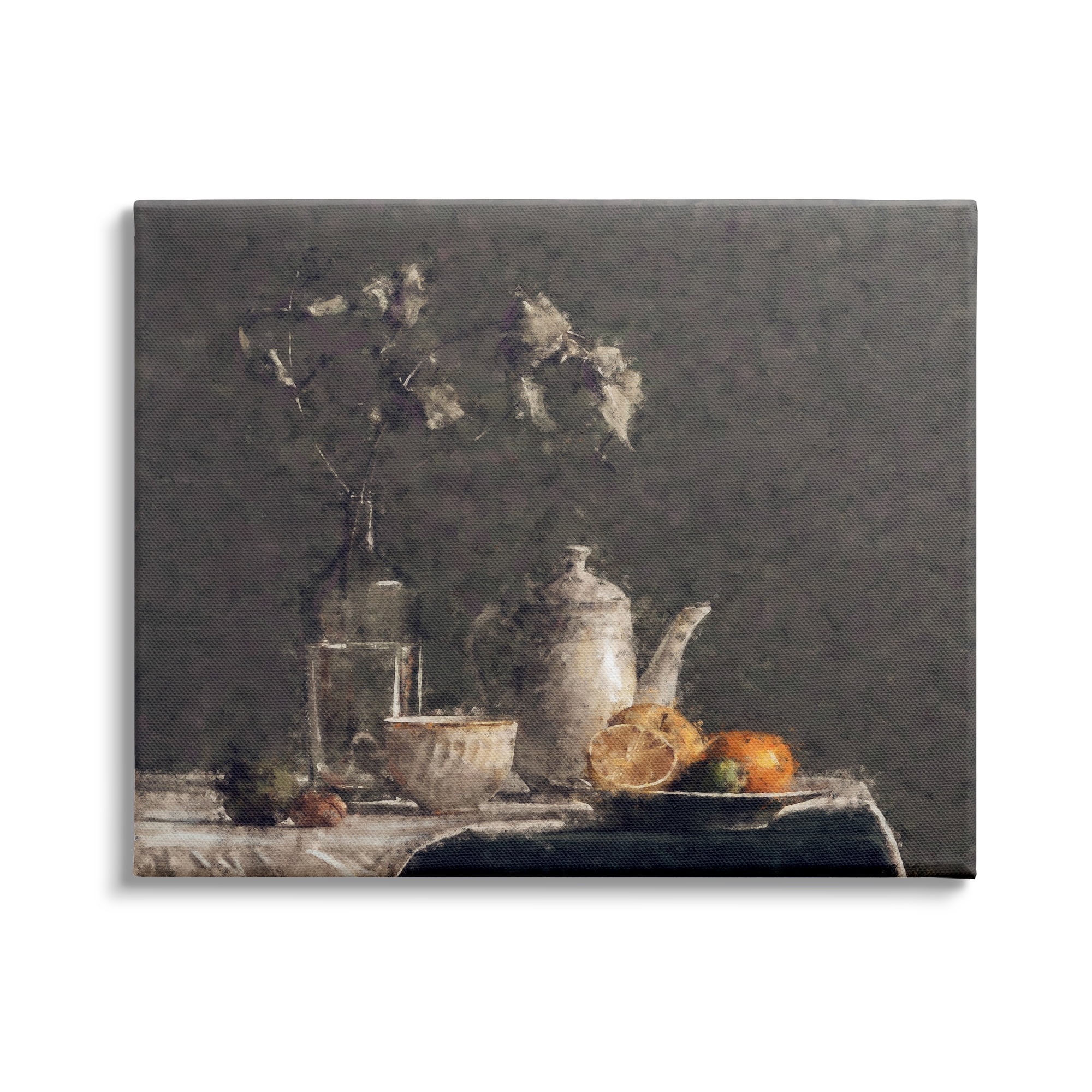 Stupell Industries Vintage Tabletop Still Life Plated Sliced Fruit, 48 x 36,Design by Ziwei Li