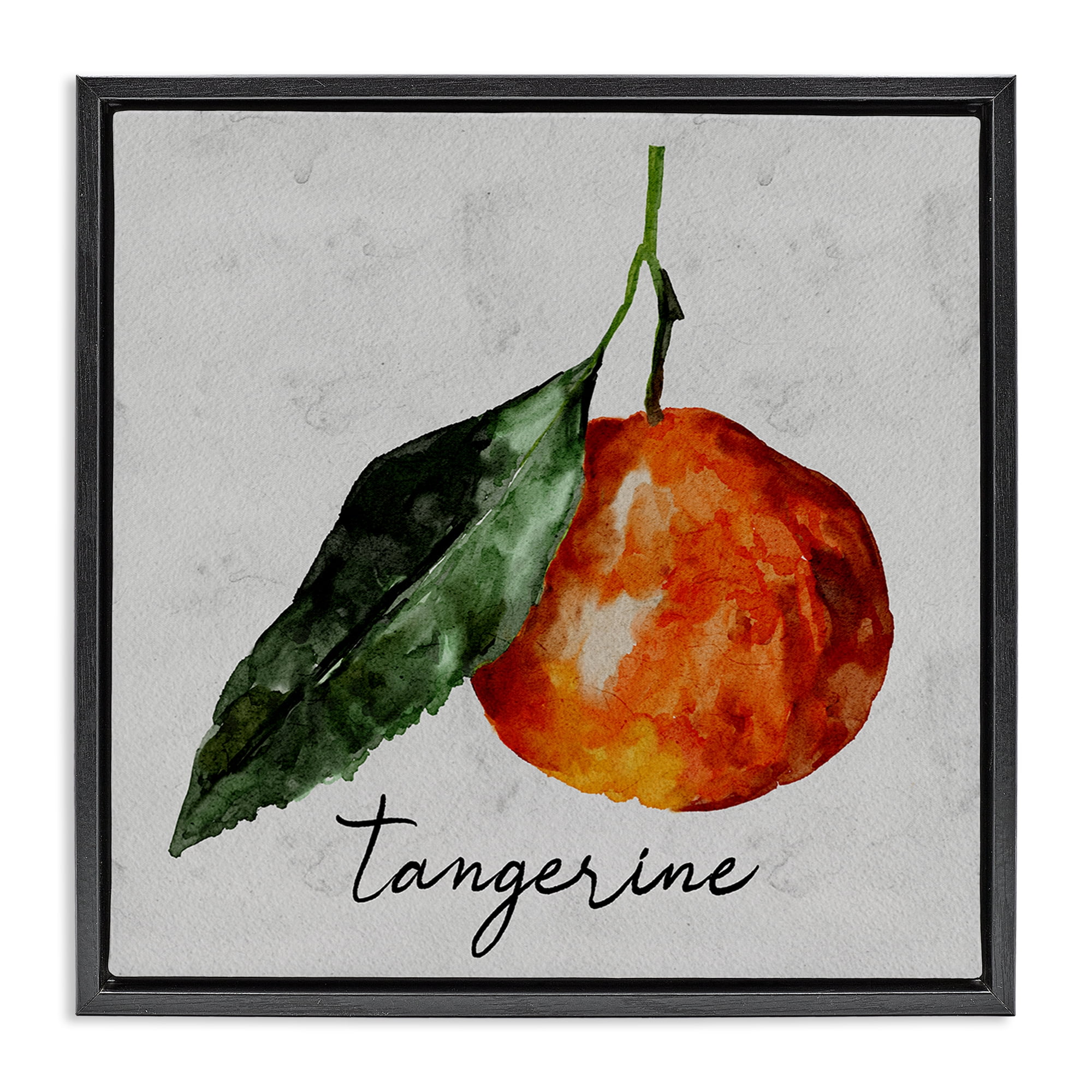 Stupell Industries Vintage Tangerine Fruit Food & Beverage Painting Black Floater Framed Canvas Art Print Wall Art, 18 x 18