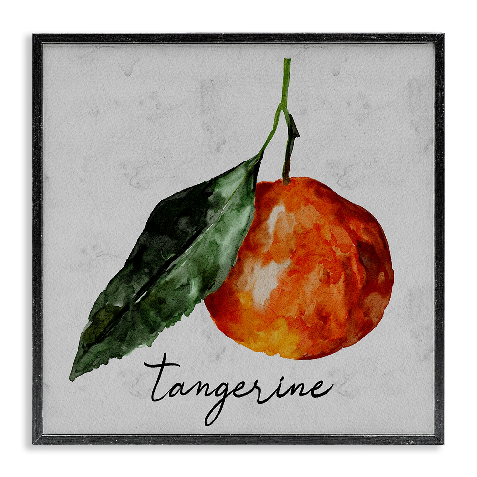 Stupell Industries Vintage Tangerine Fruit Food & Beverage Painting Black Framed Art Print Wall Art, 12 x 12