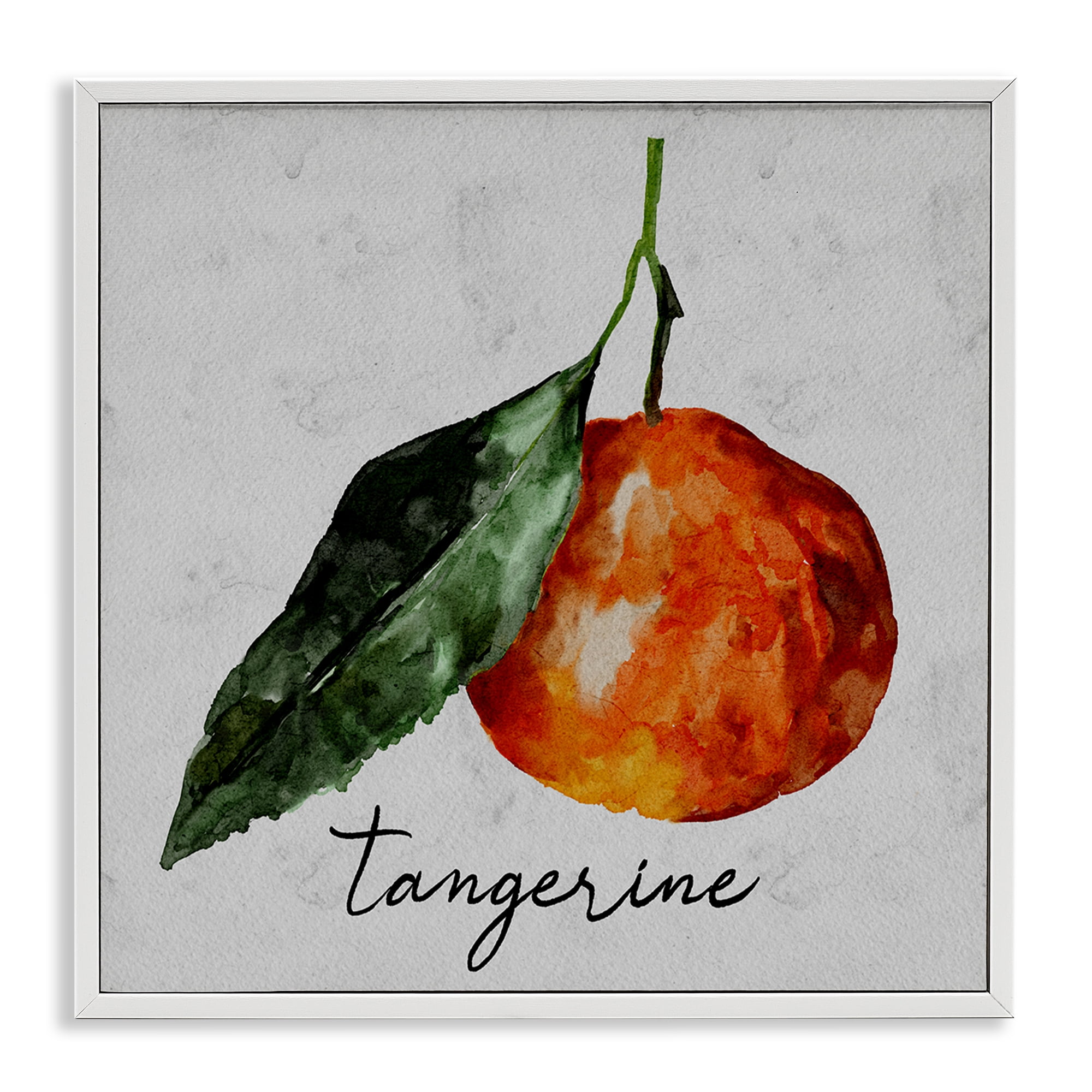 Stupell Industries Vintage Tangerine Fruit Food & Beverage Painting White Framed Art Print Wall Art, 24 x 24