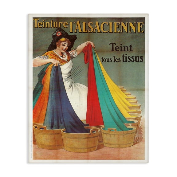 Stupell Industries Vintage Teinture L'Alsacienne People Painting Wrapped Canvas Canvas Art Print Wall Art, 30 x 40