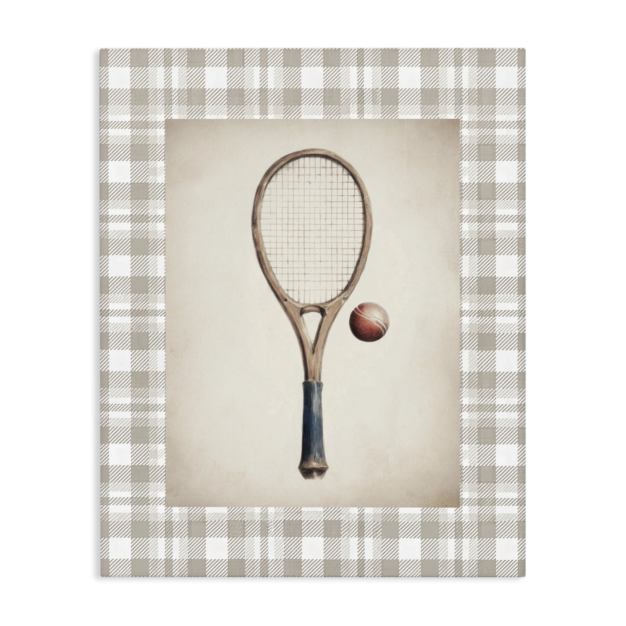 Stupell Industries Vintage Tennis Racket & Ball Canvas Wall Art, design by Sisi and Seb