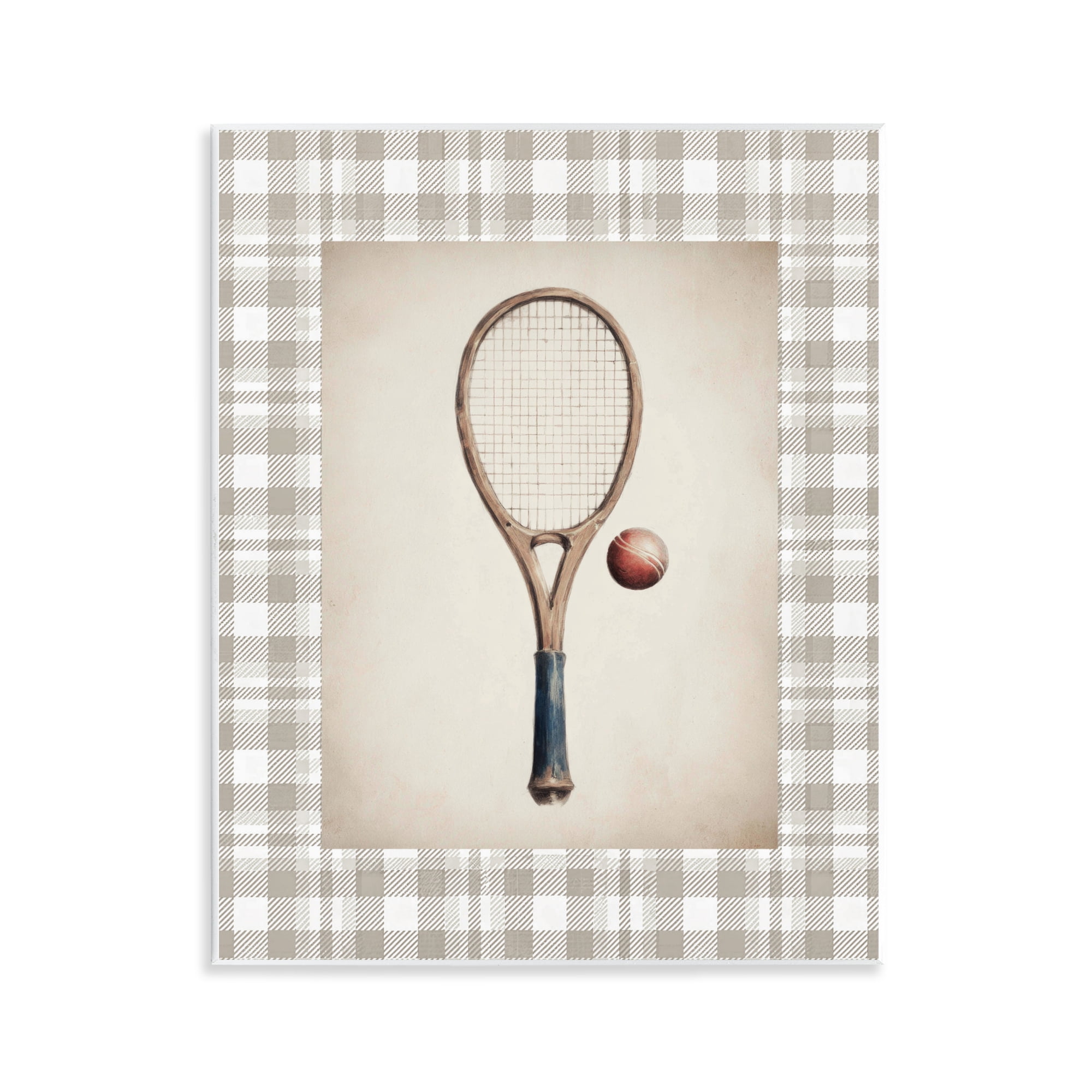 Stupell Industries Vintage Tennis Racket & Ball Wall Plaque Art, design by Sisi and Seb