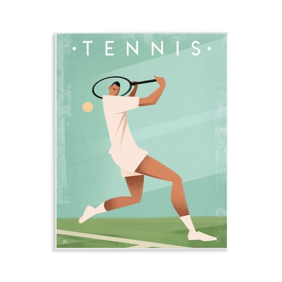 Stupell Industries Vintage Tennis Swing Wall Plaque Art, design by Martin Wickstrom