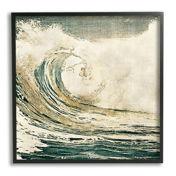 Stupell Industries Vintage Tidal Wave White Crest Nautical Water, 12 x 12, Designed by Heather Hayes