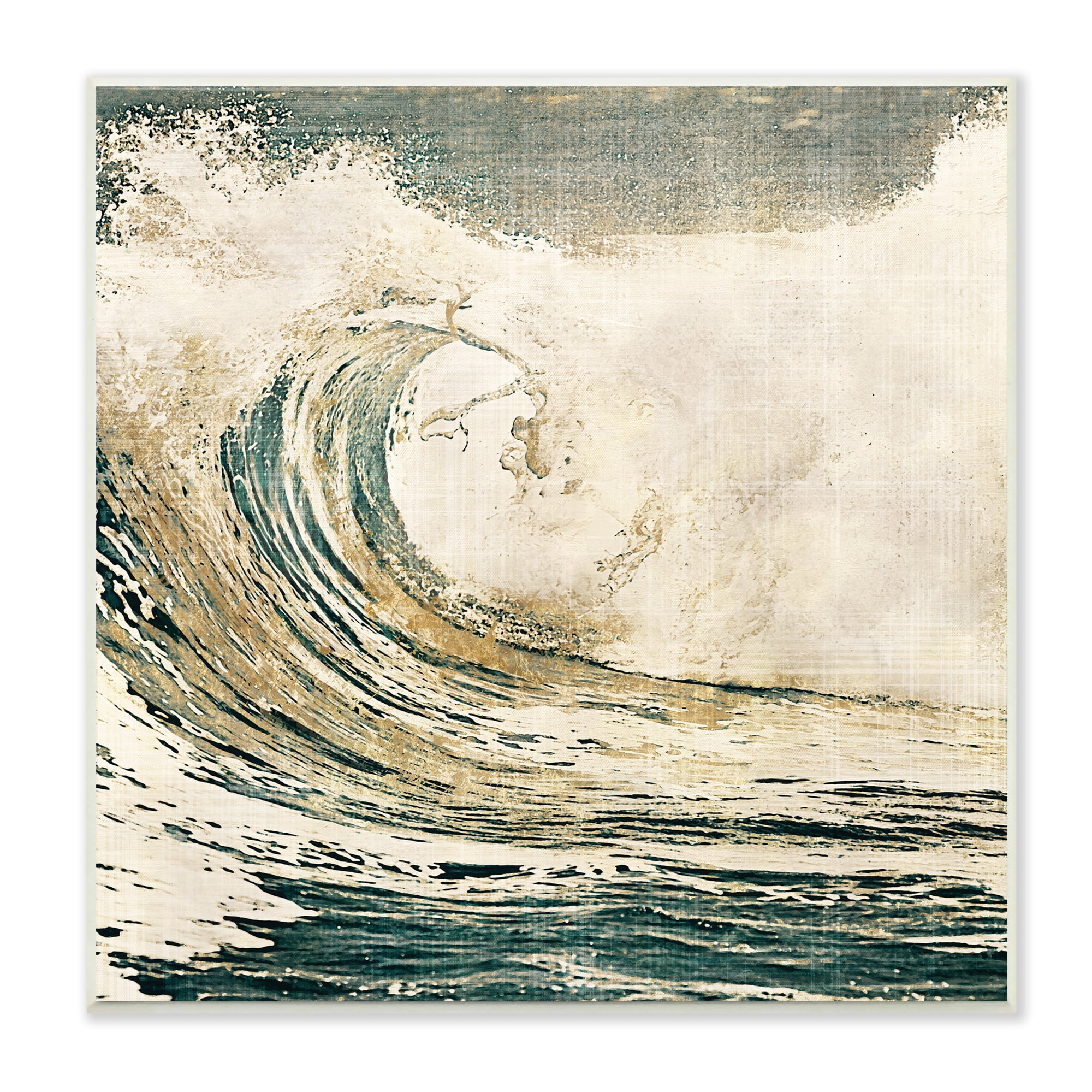 Stupell Industries Vintage Tidal Wave White Crest Nautical Water, 12 x 12, Designed by Heather Hayes