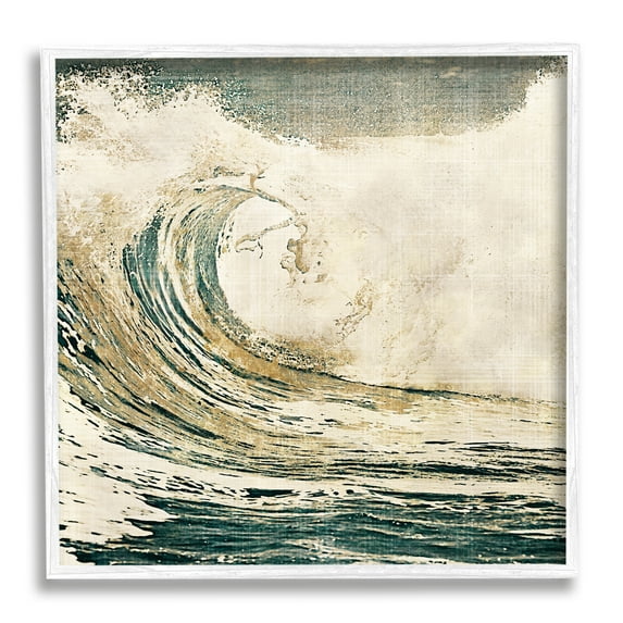 Stupell Industries Vintage Tidal Wave White Crest Nautical Water, 12 x 12, Designed by Heather Hayes