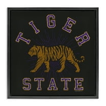 Stupell Industries Vintage Tiger State Novelty & Humor Painting Black Floater Framed Canvas Art Print Wall Art, 18 x 18