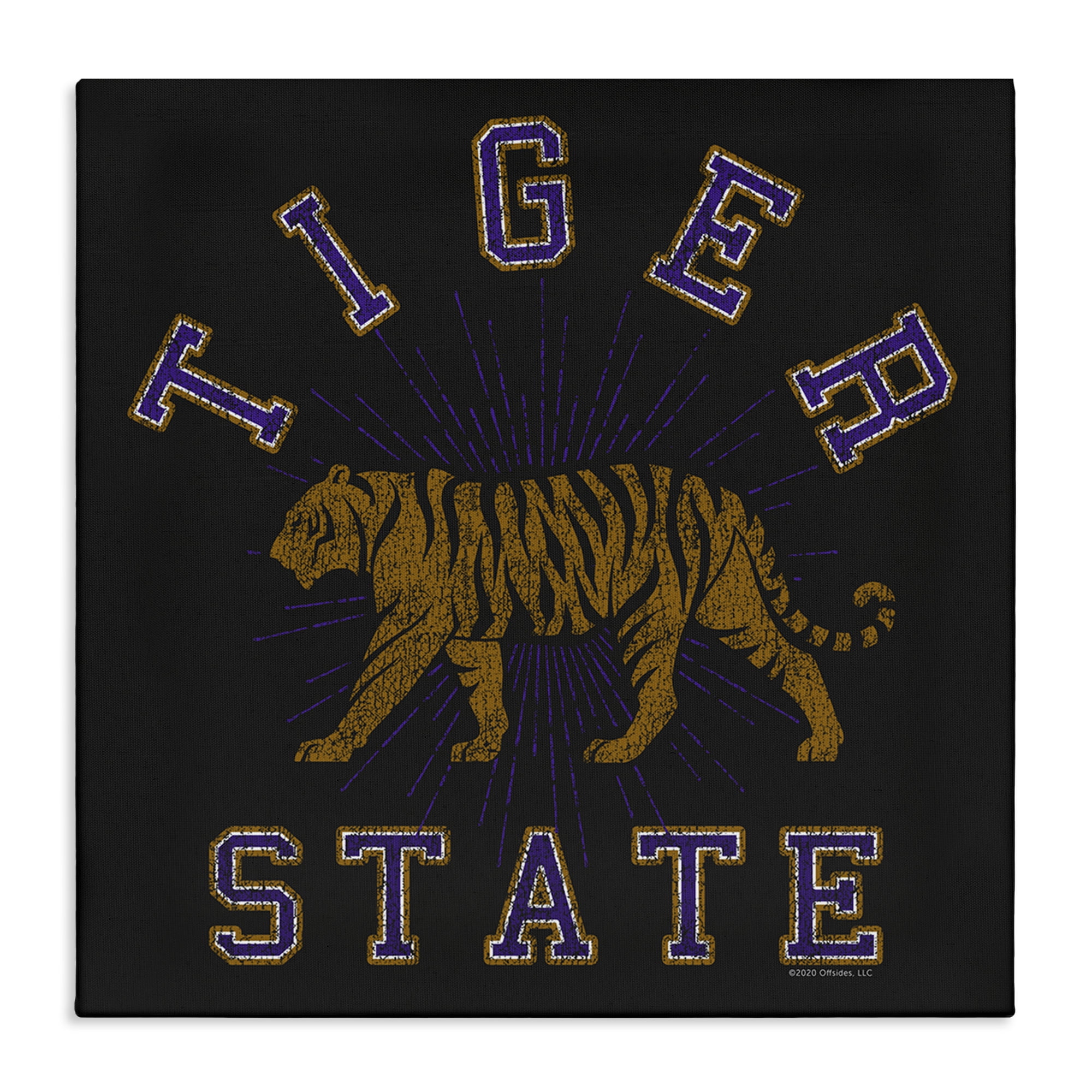 Stupell Industries Vintage Tiger State Novelty & Humor Painting Wrapped Canvas Art Print Wall Art, 17 x 17